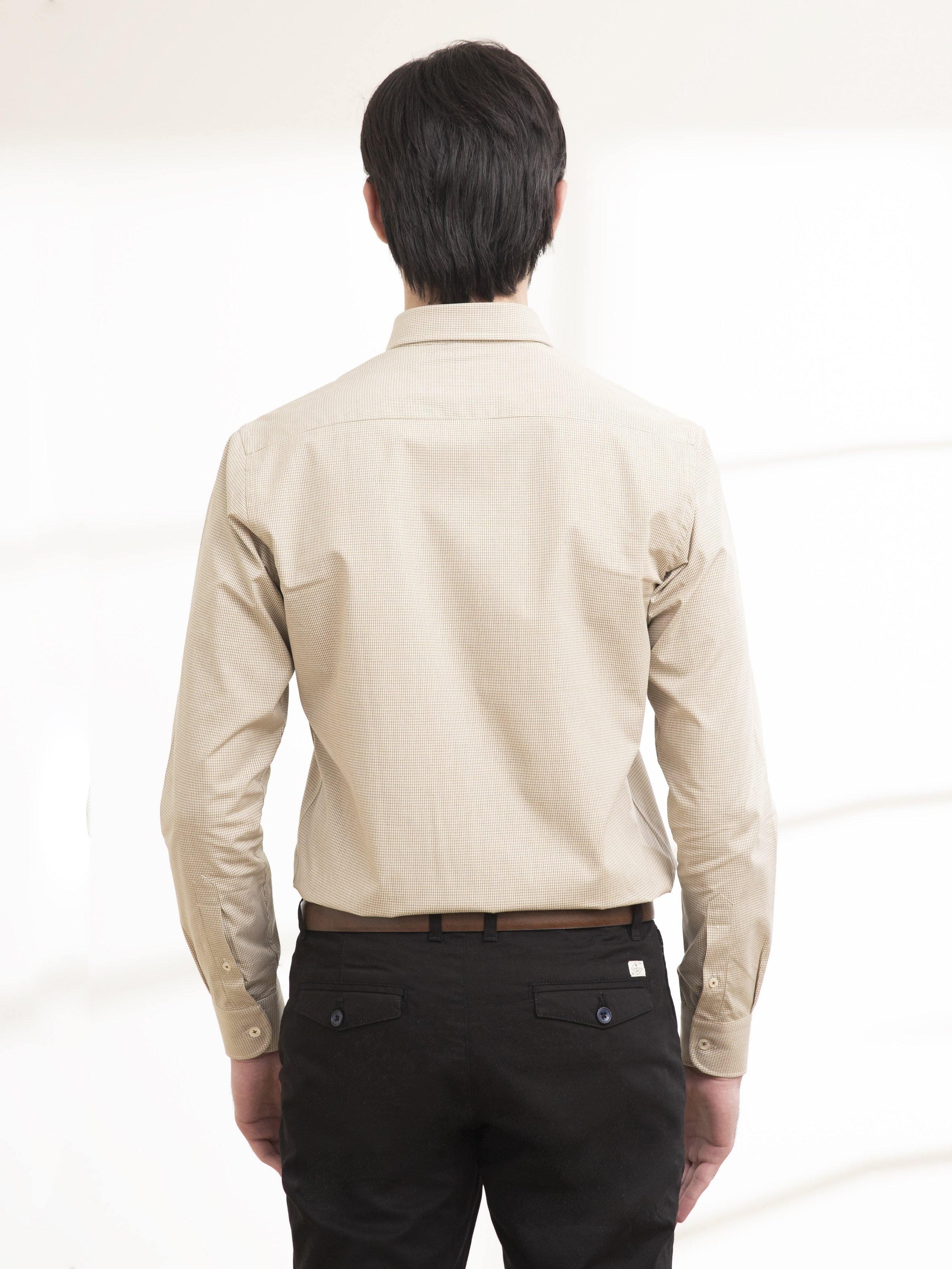 SMART SHIRT BUTTON DOWN FULL SLEEVE LIGHT KHAKI at Charcoal Clothing