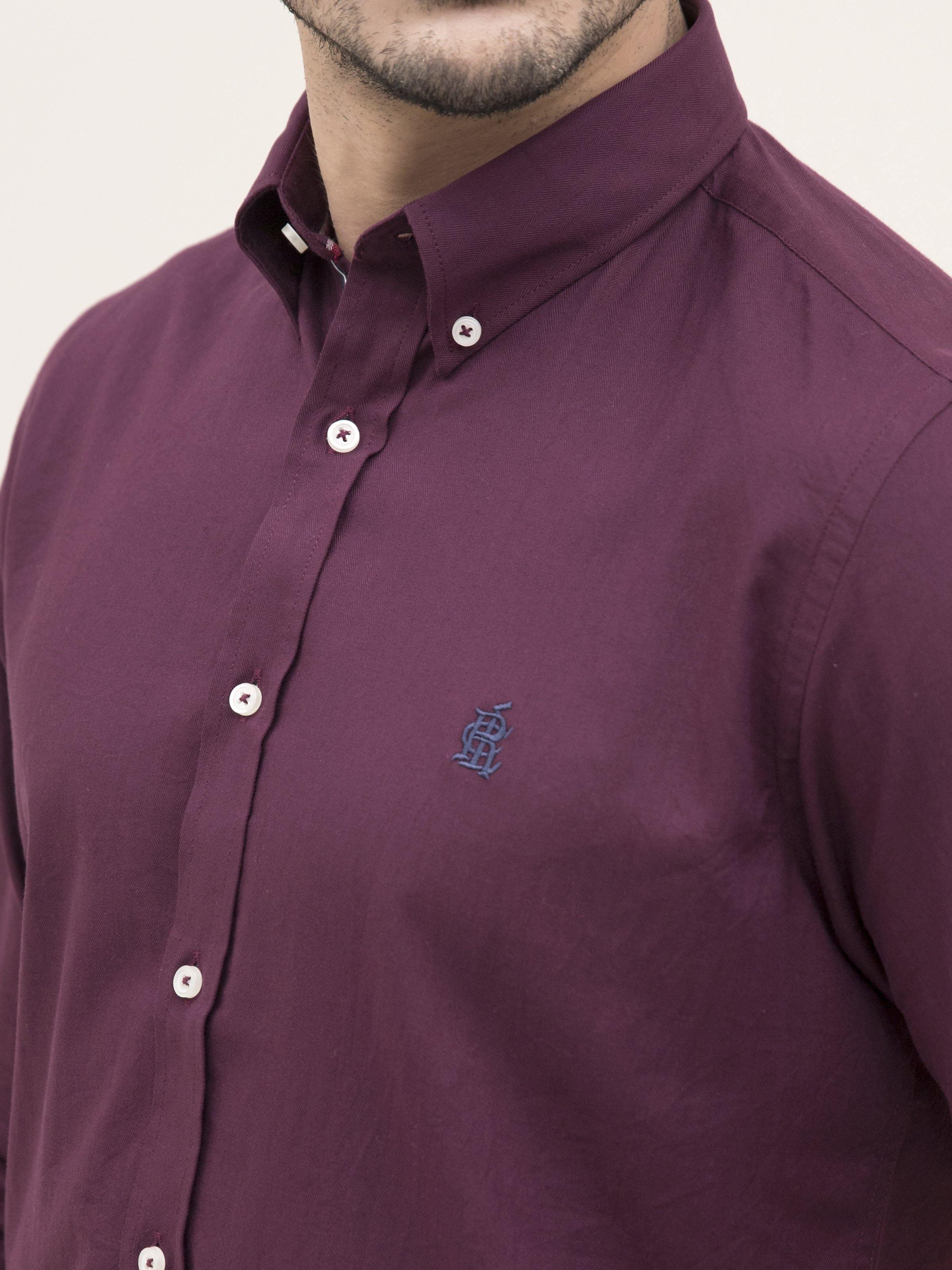 SMART SHIRT BUTTON DOWN FULL SLEEVE MAROON at Charcoal Clothing