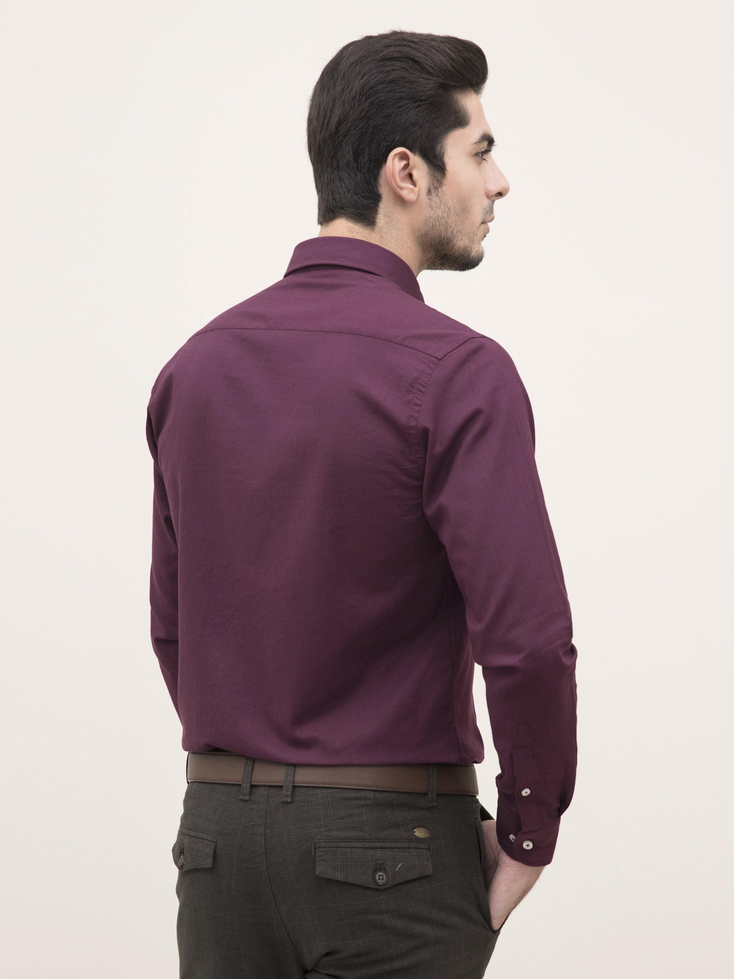 SMART SHIRT BUTTON DOWN FULL SLEEVE MAROON at Charcoal Clothing