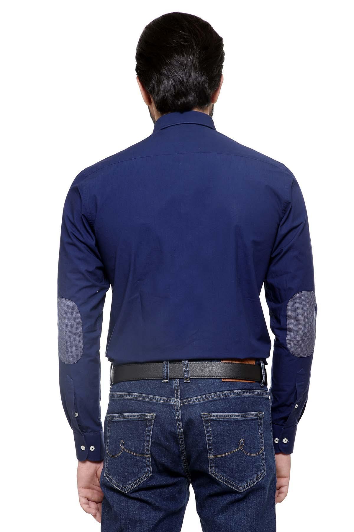 SMART SHIRT BUTTON DOWN FULL SLEEVE NAVY at Charcoal Clothing