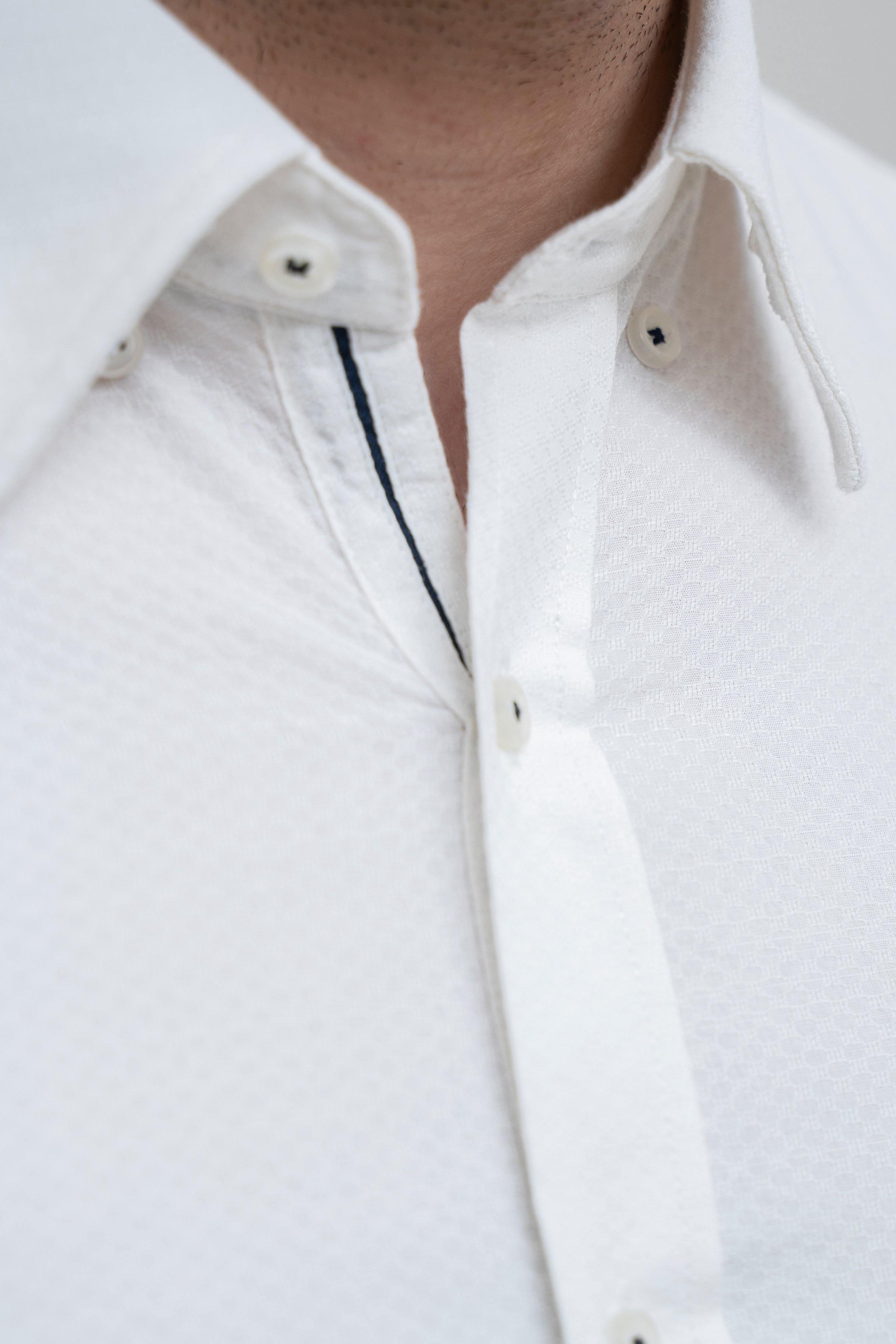 SMART SHIRT BUTTON DOWN FULL SLEEVE OFF WHITE at Charcoal Clothing