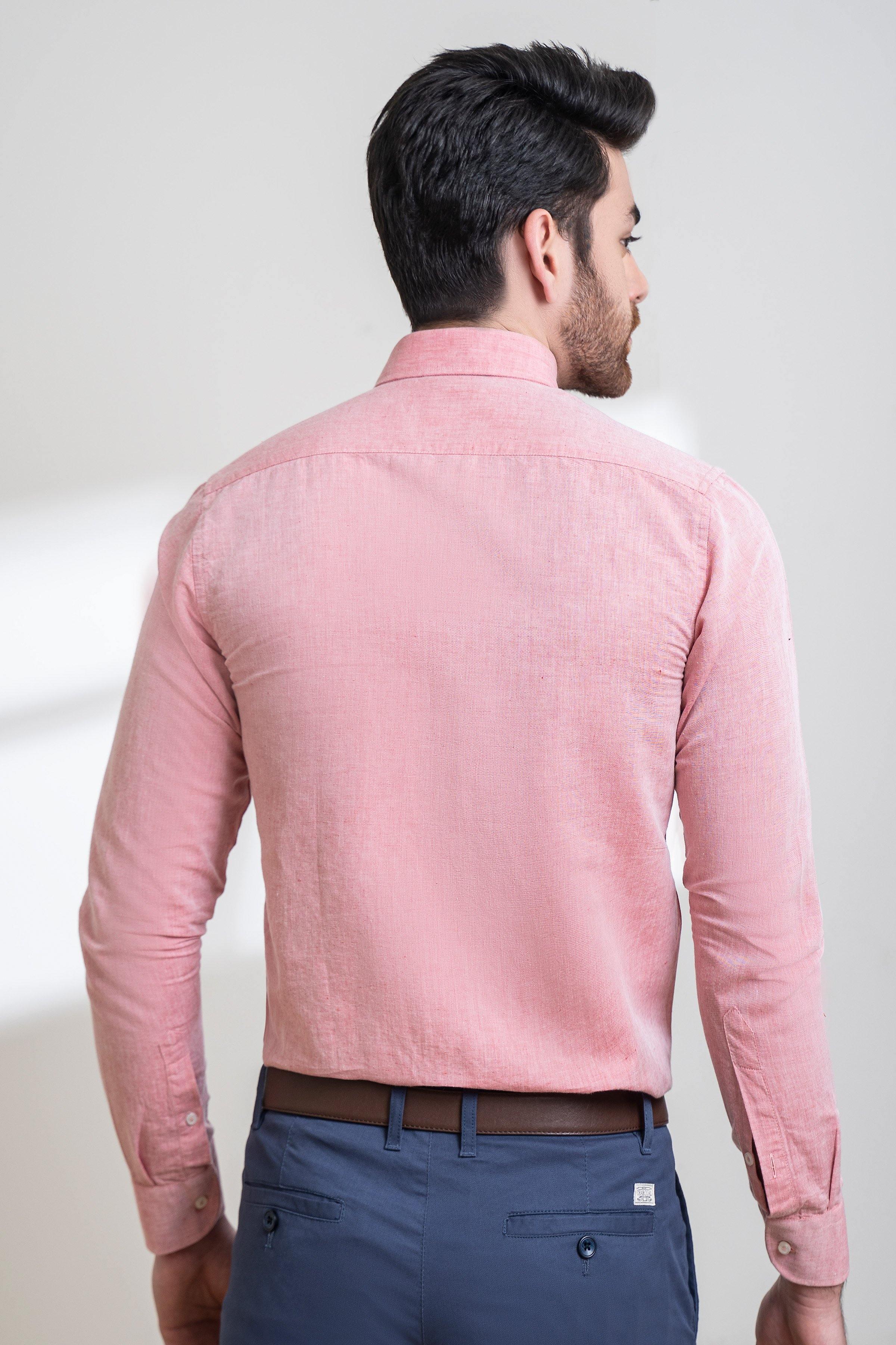 SMART SHIRT BUTTON DOWN FULL SLEEVE RED WHITE at Charcoal Clothing