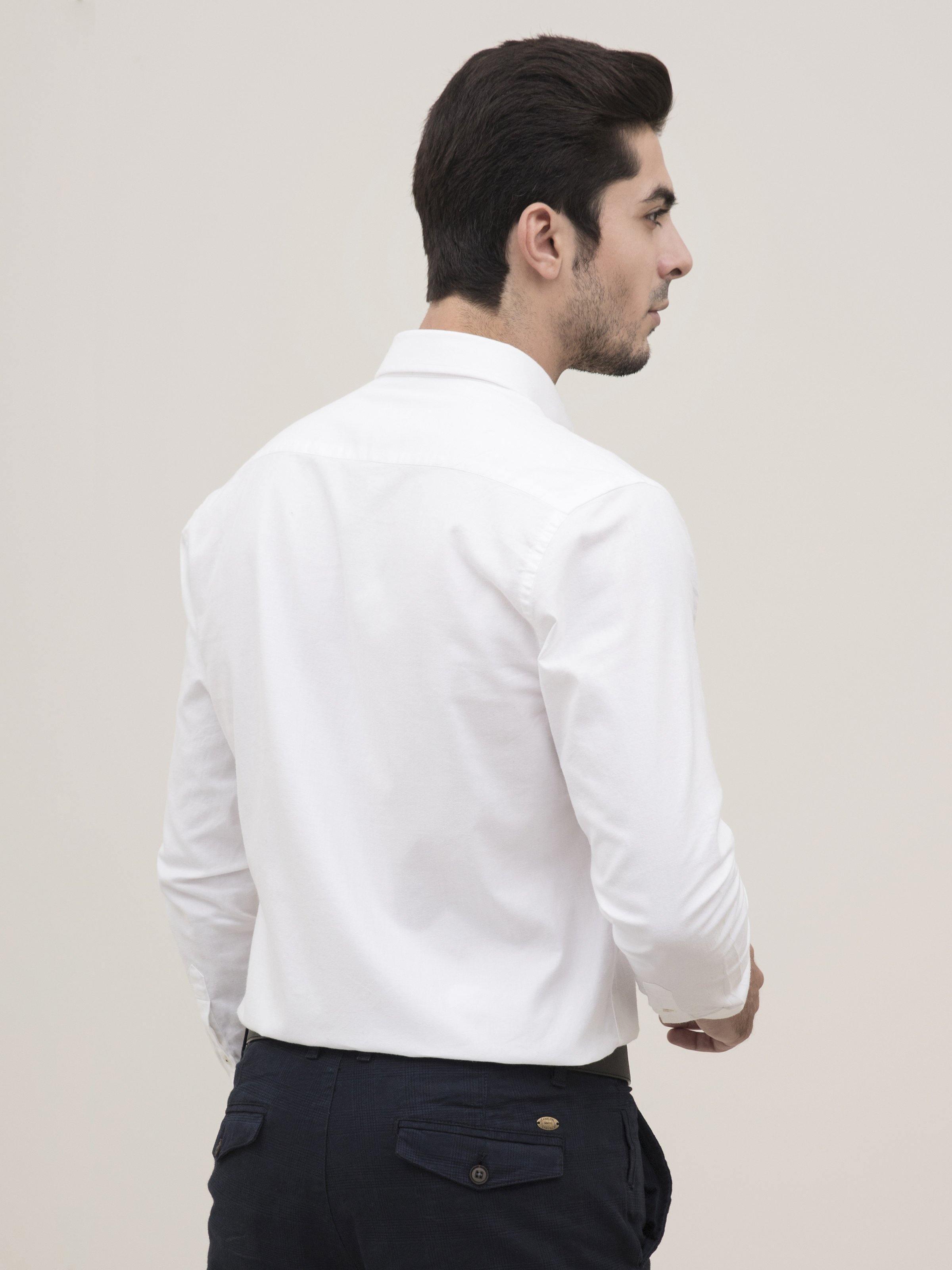 SMART SHIRT BUTTON DOWN FULL SLEEVE WHITE at Charcoal Clothing