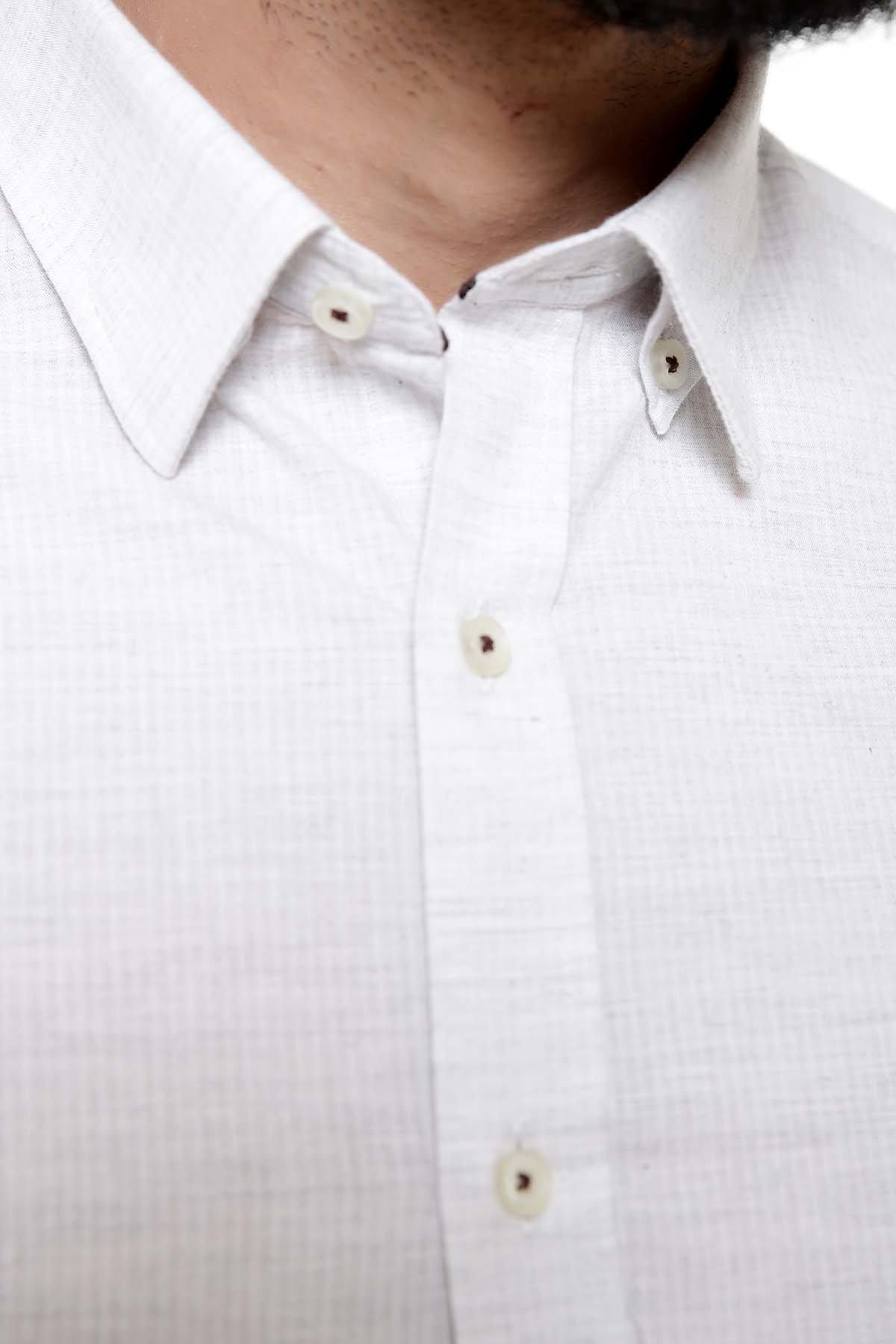 SMART SHIRT BUTTON DOWN FULL SLEEVE WHITE at Charcoal Clothing