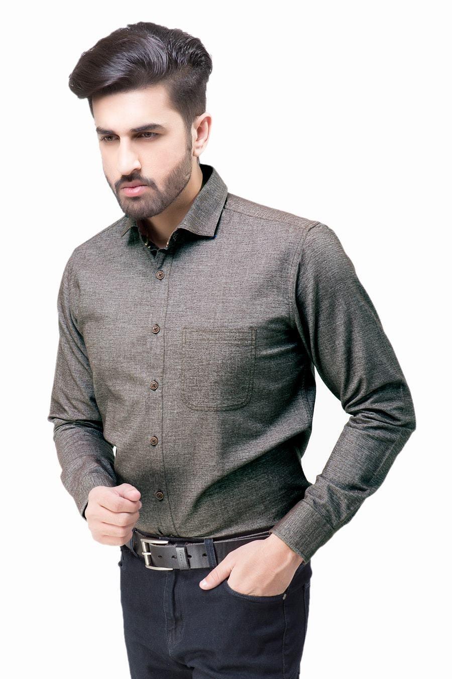 SMART SHIRT Black Grey at Charcoal Clothing