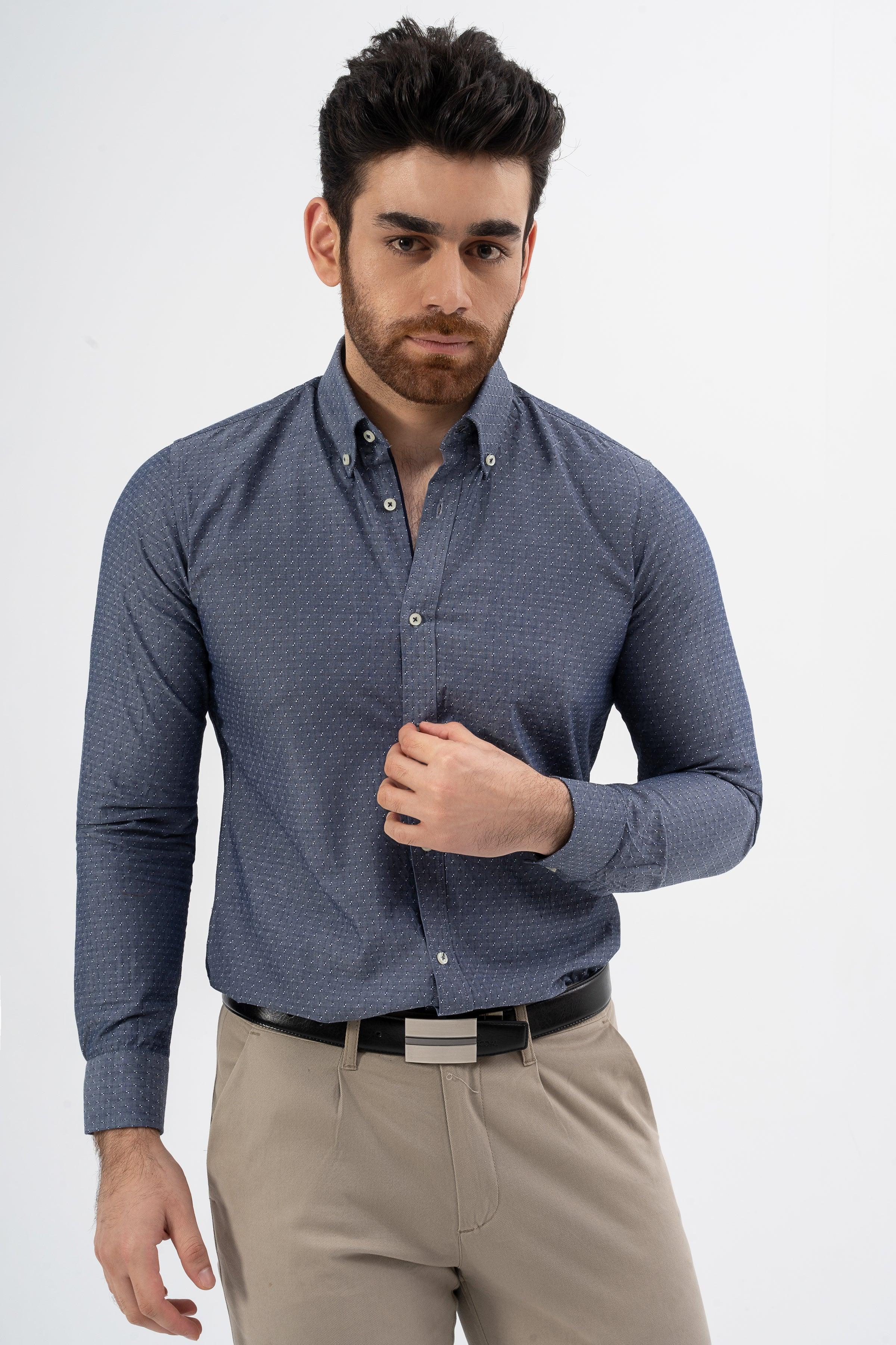 SMART SHIRT CHAMBRAY BLUE at Charcoal Clothing