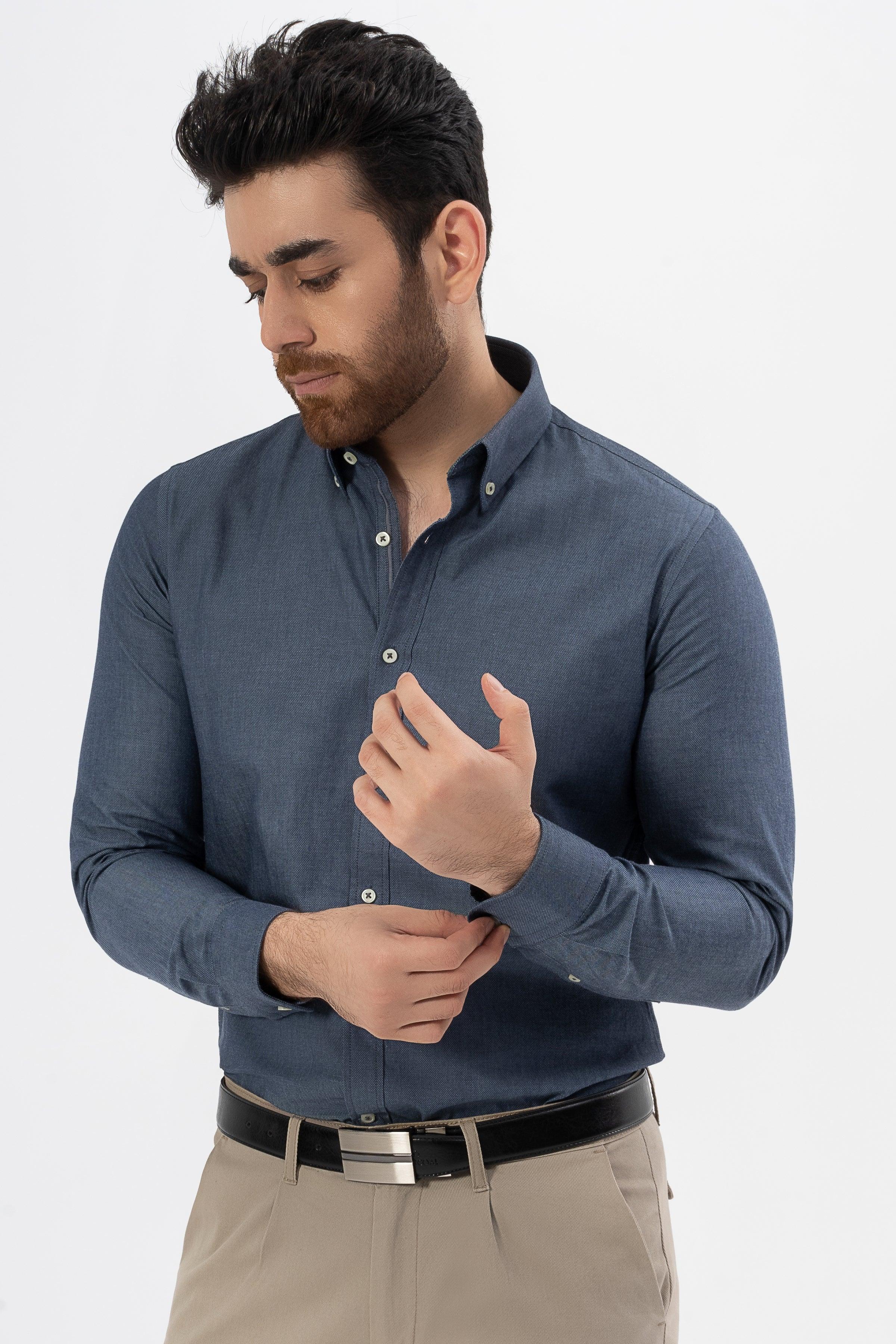 SMART SHIRT CHAMBRAY BLUE at Charcoal Clothing