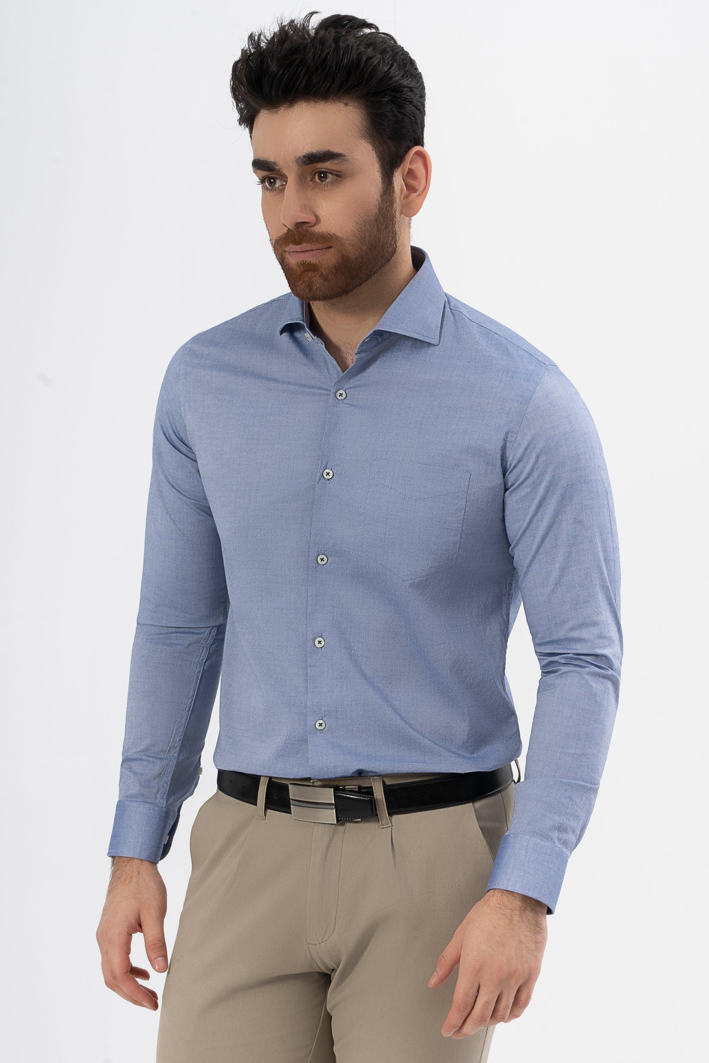 SMART SHIRT CHAMBRAY BLUE at Charcoal Clothing