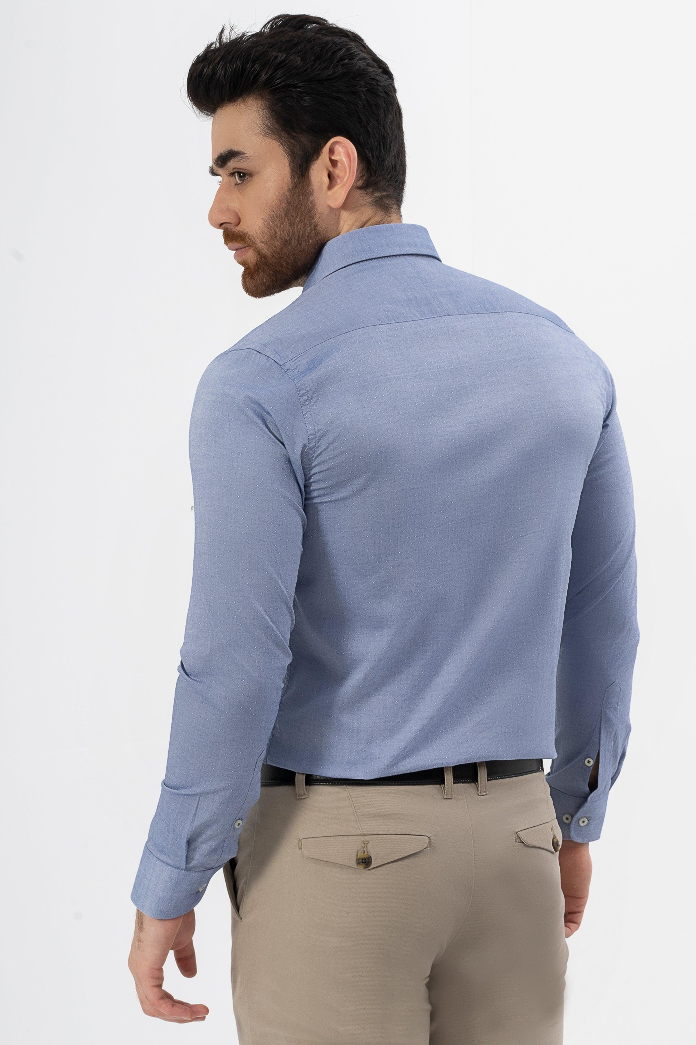 SMART SHIRT CHAMBRAY BLUE at Charcoal Clothing