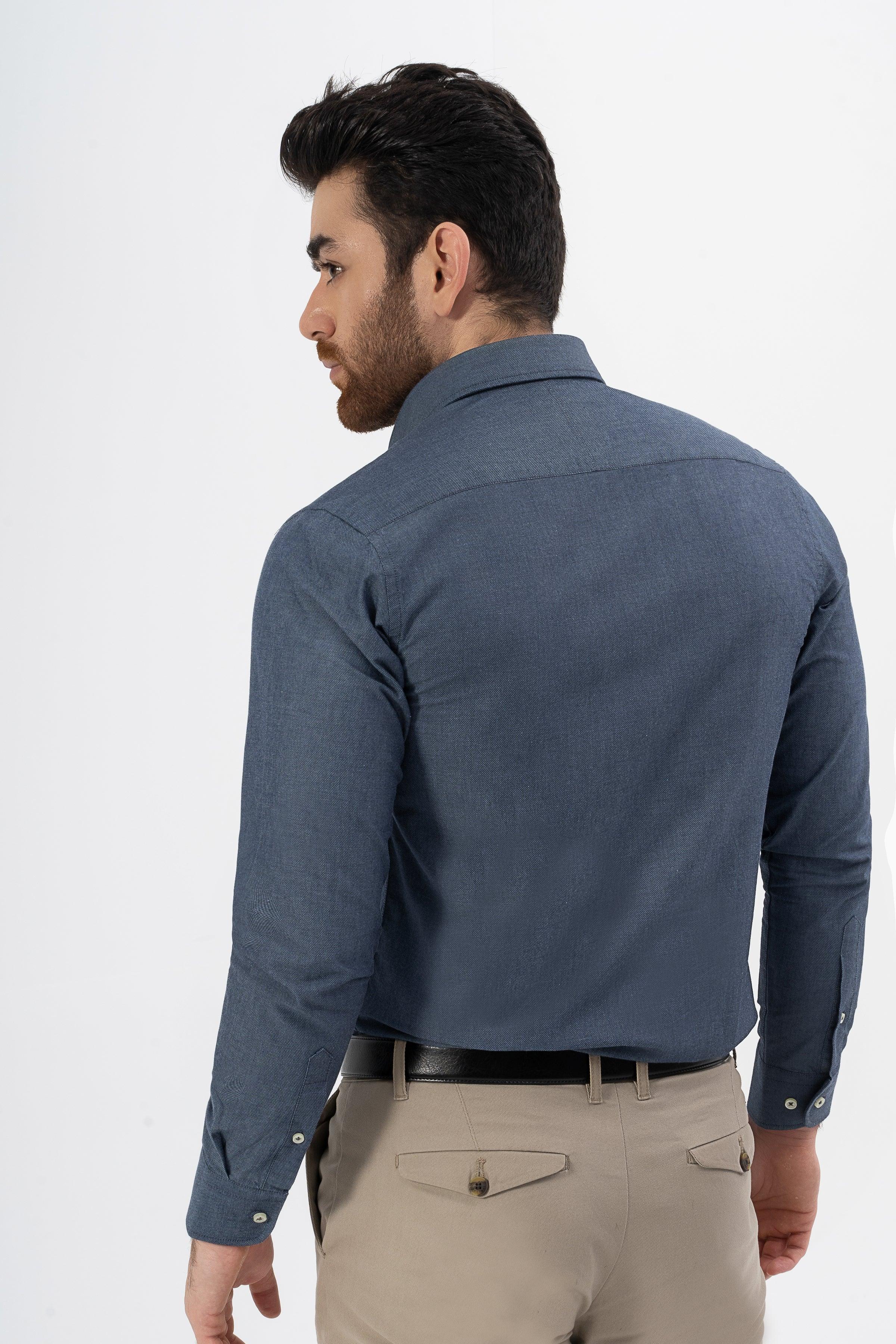 SMART SHIRT CHAMBRAY BLUE at Charcoal Clothing