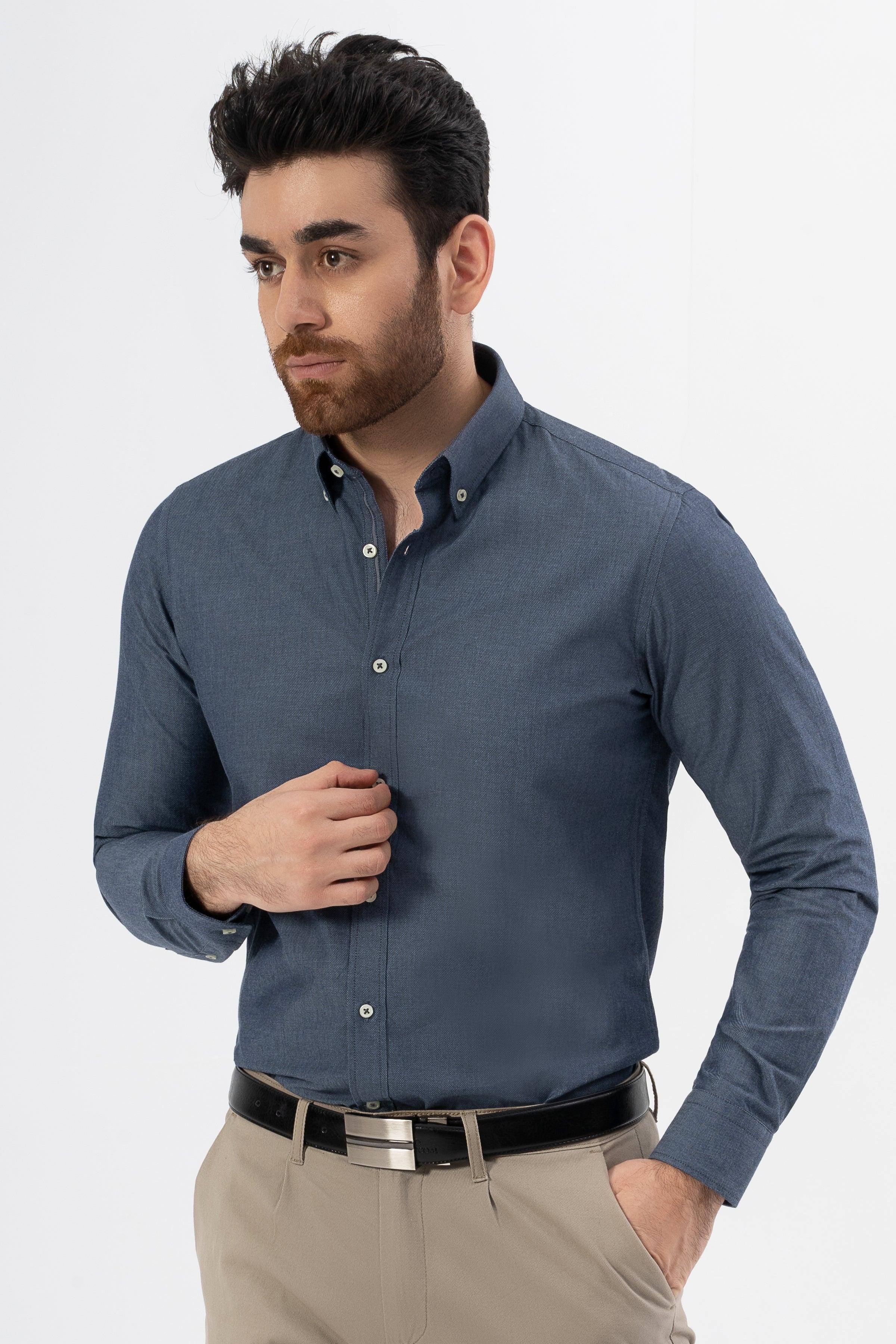 SMART SHIRT CHAMBRAY BLUE at Charcoal Clothing