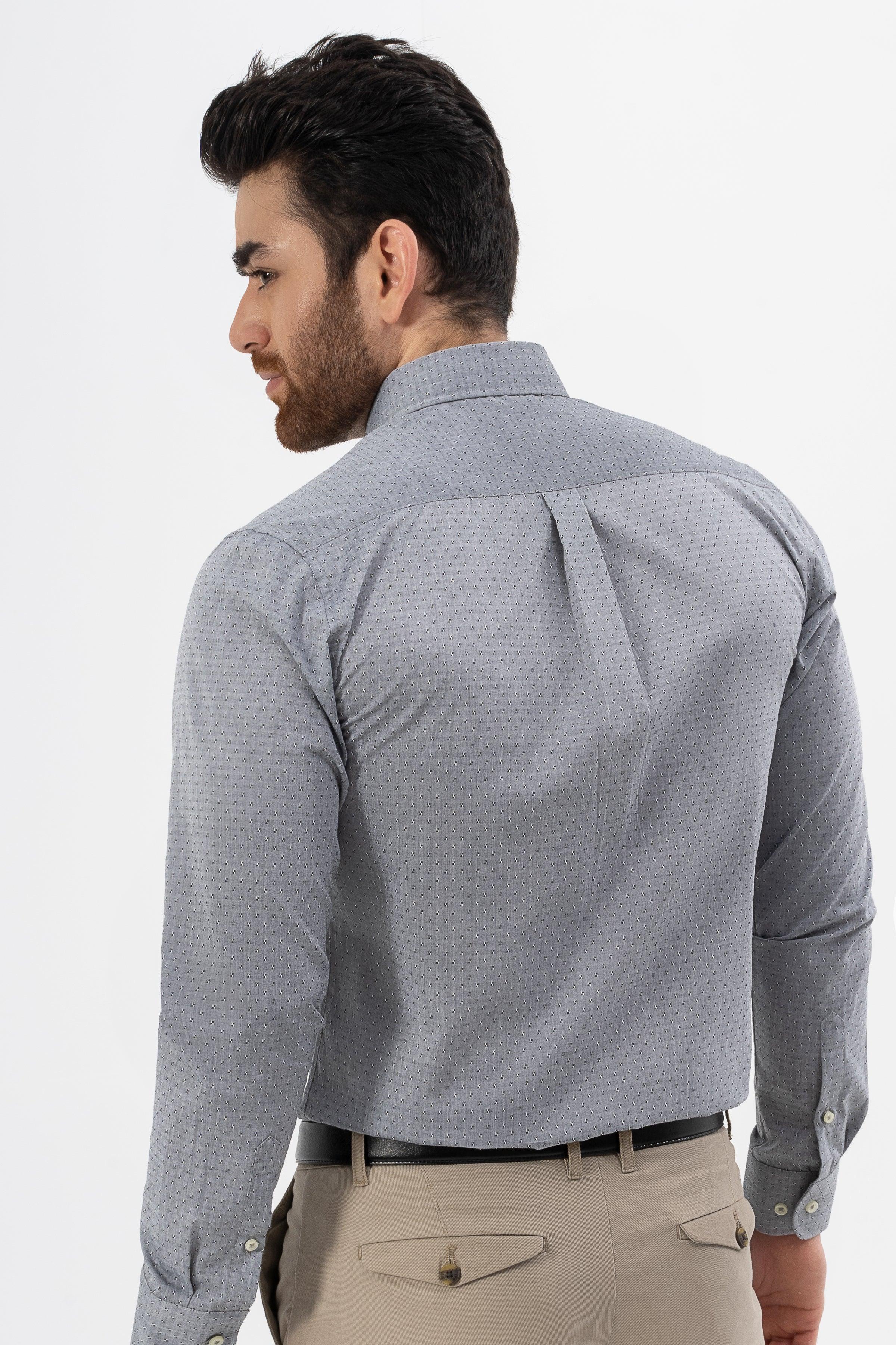 SMART SHIRT CHAMBRAY GREY at Charcoal Clothing