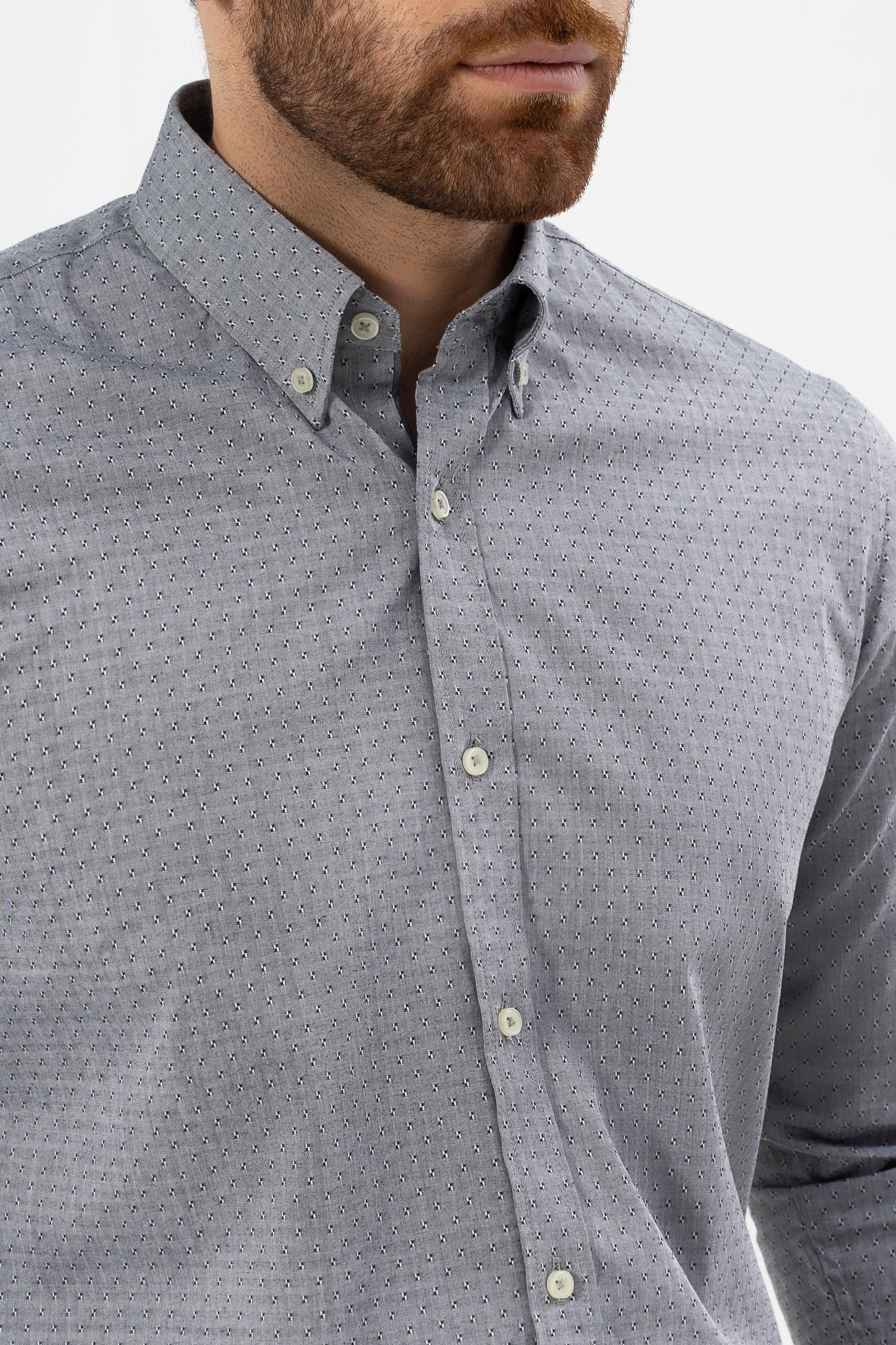 SMART SHIRT CHAMBRAY GREY at Charcoal Clothing