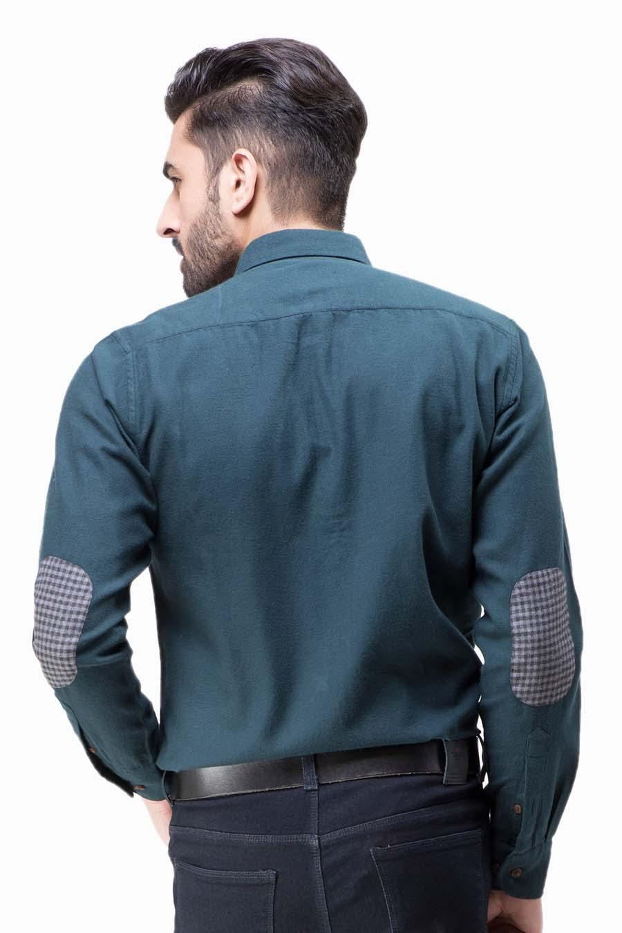 SMART SHIRT Dark Green at Charcoal Clothing