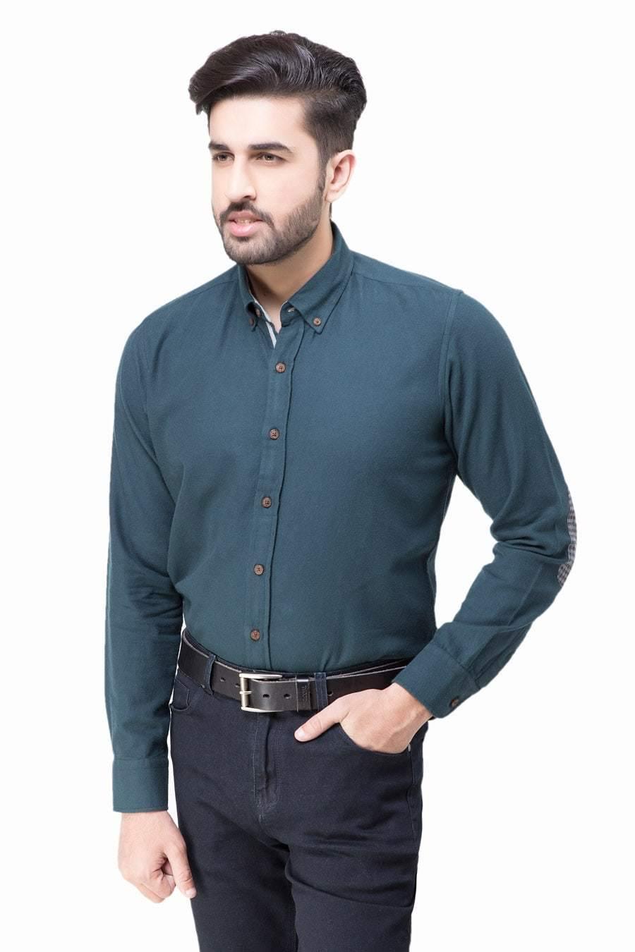 SMART SHIRT Dark Green at Charcoal Clothing