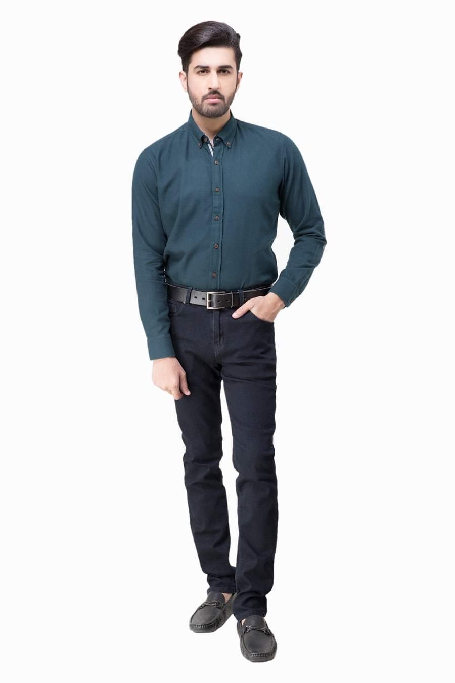 SMART SHIRT Dark Green at Charcoal Clothing