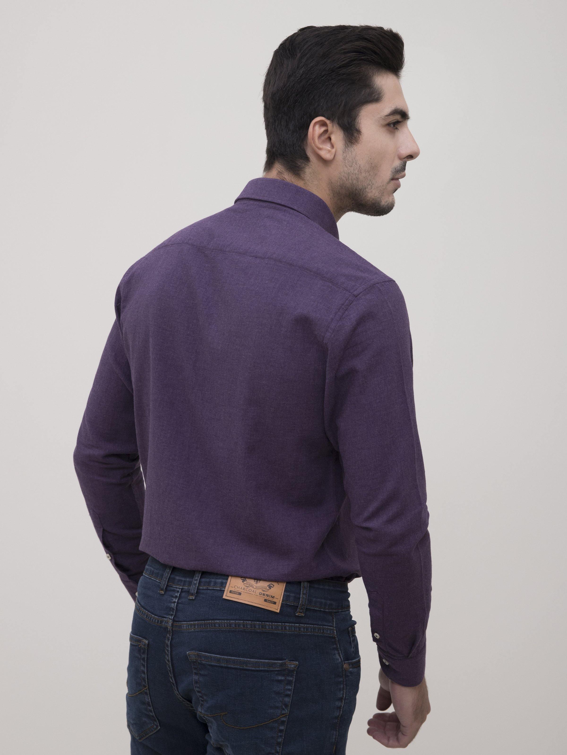 SMART SHIRT EGG PLANT at Charcoal Clothing