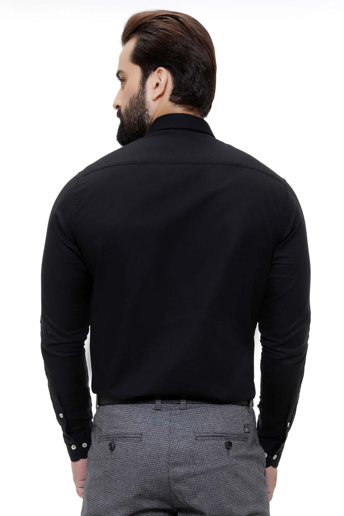 SMART SHIRT FULL SLEEVE BLACK at Charcoal Clothing