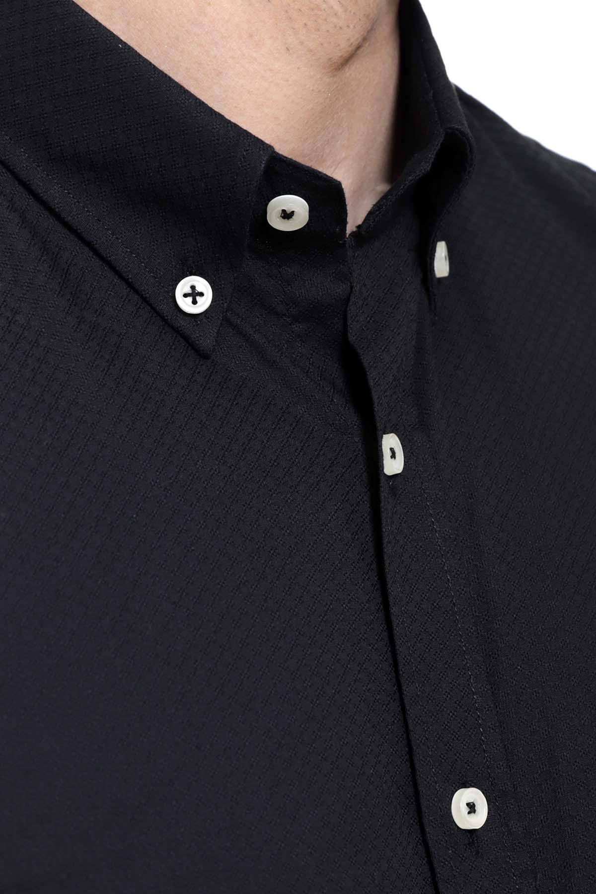 SMART SHIRT FULL SLEEVE BLACK at Charcoal Clothing