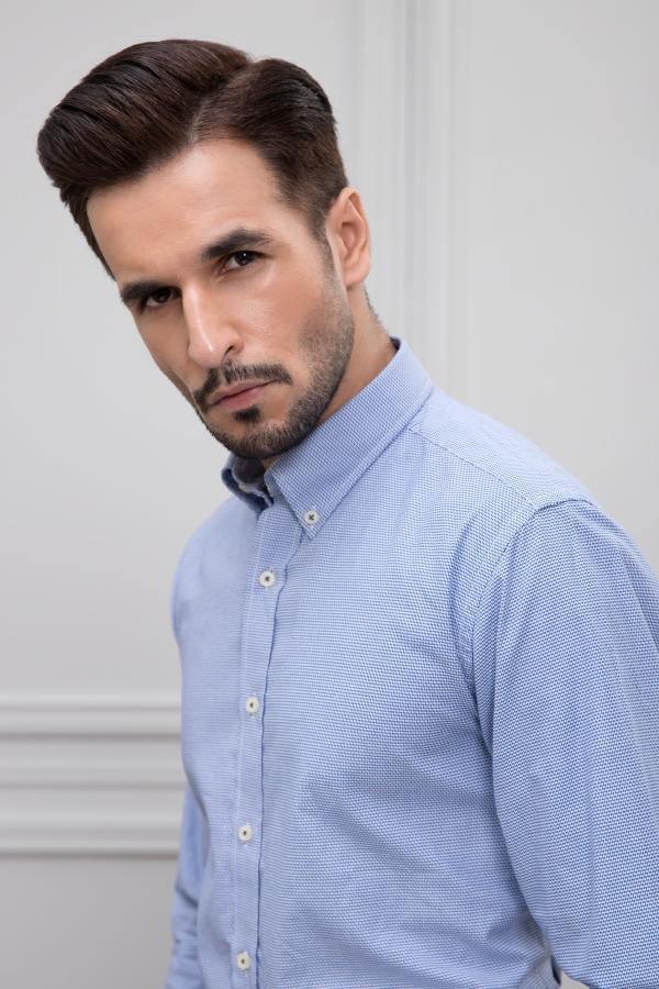 SMART SHIRT FULL SLEEVE BLUE at Charcoal Clothing