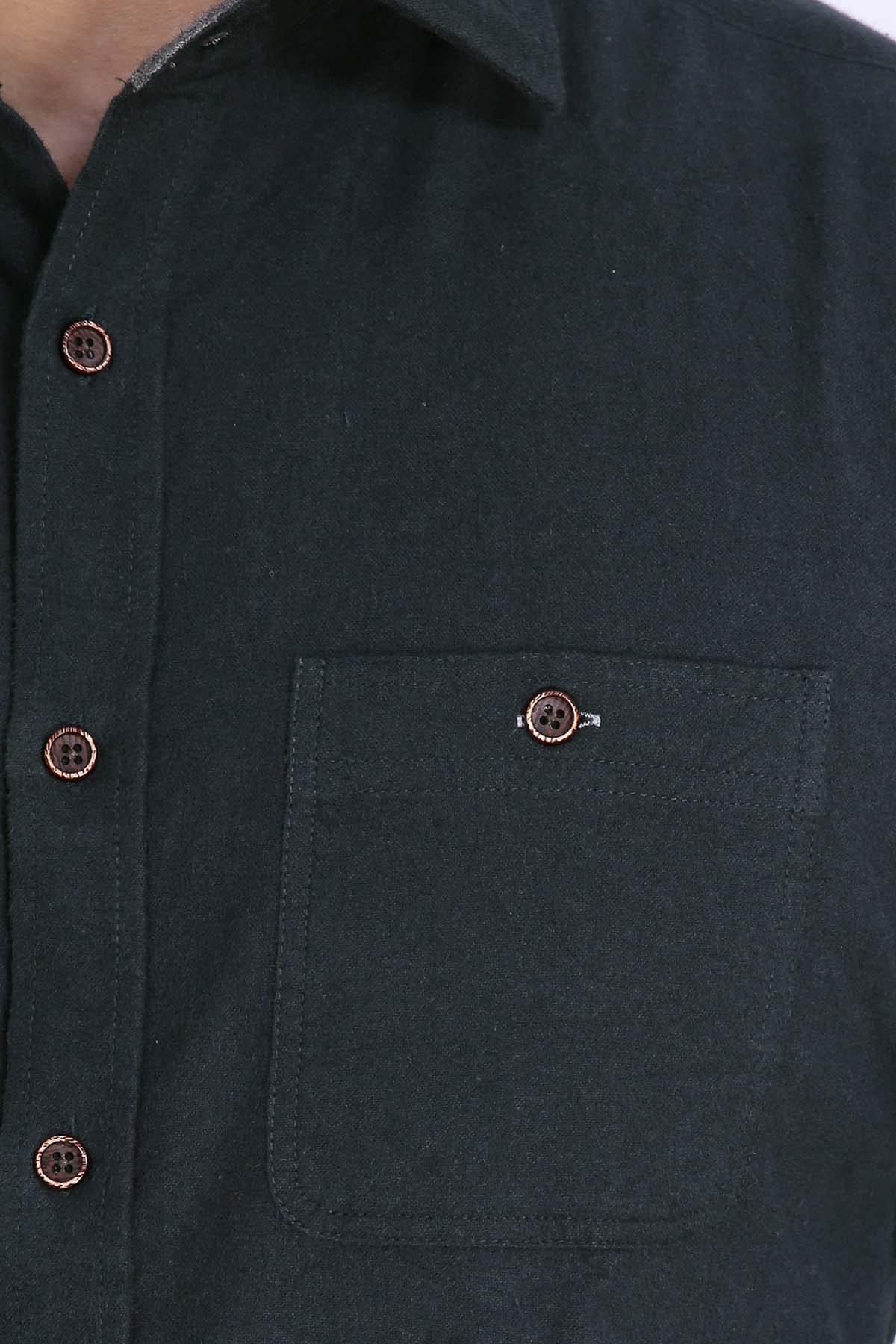 SMART SHIRT FULL SLEEVE BOTTLE GREEN at Charcoal Clothing