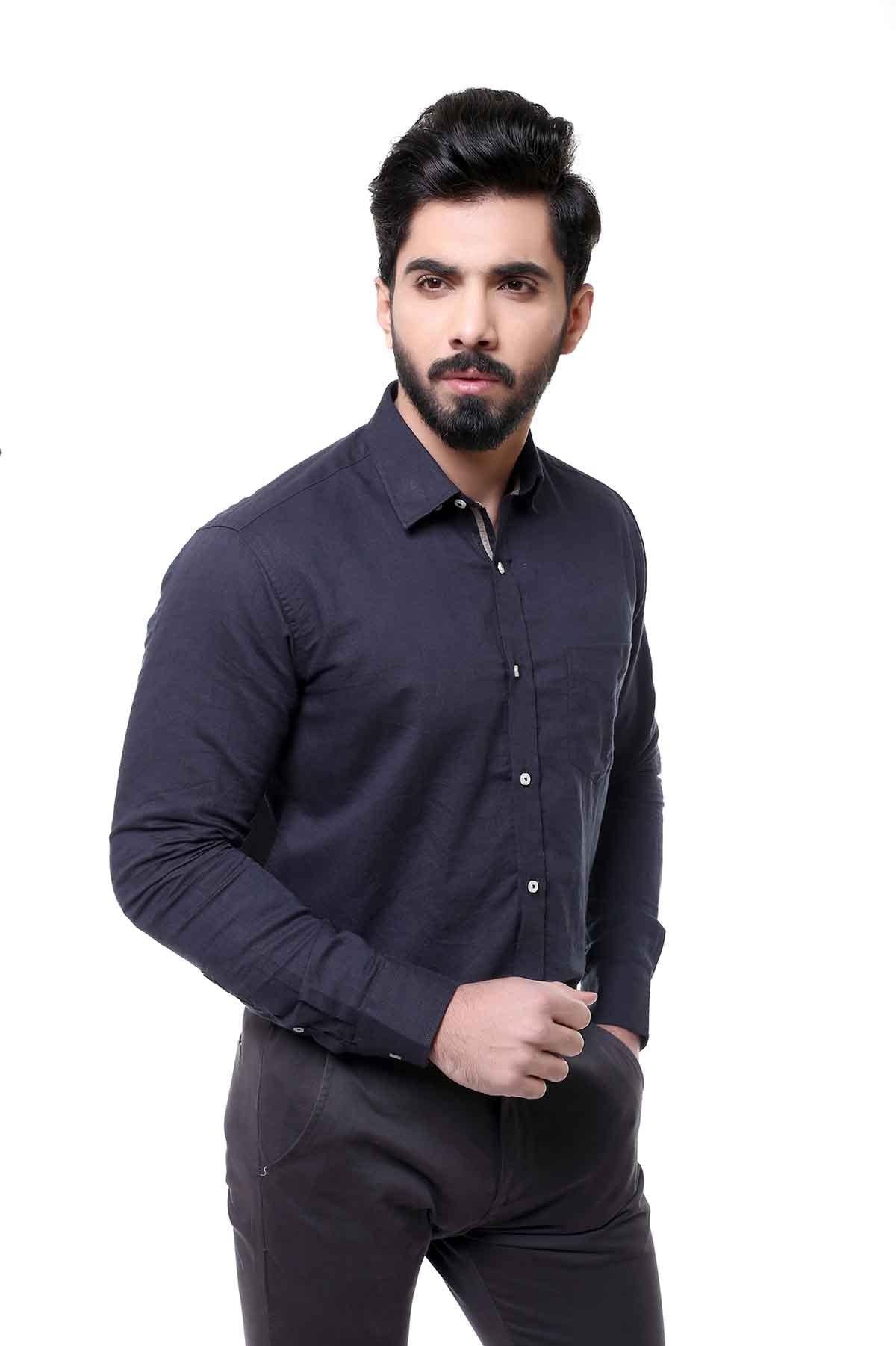SMART SHIRT FULL SLEEVE BUTTON DOWN NAVY at Charcoal Clothing