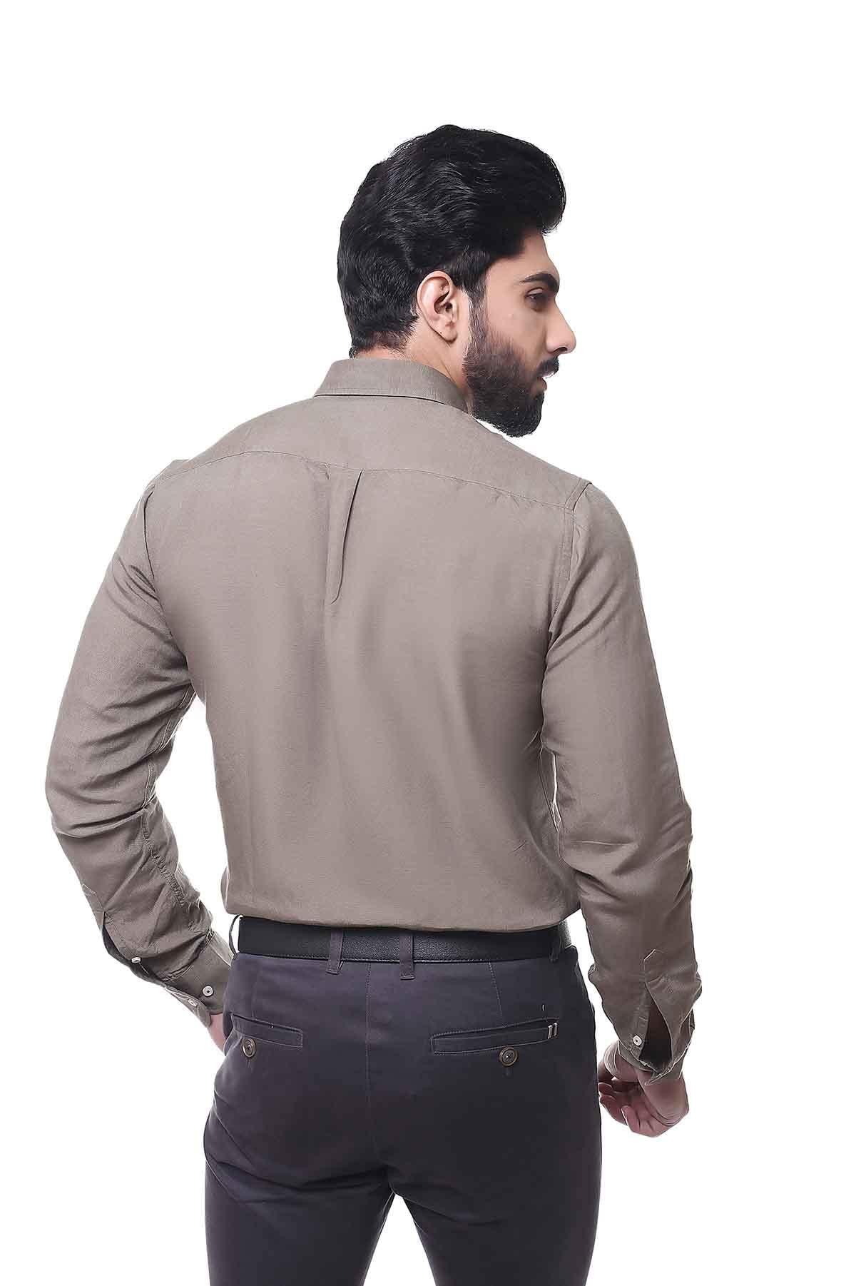 SMART SHIRT FULL SLEEVE BUTTON DOWN OLIVE at Charcoal Clothing