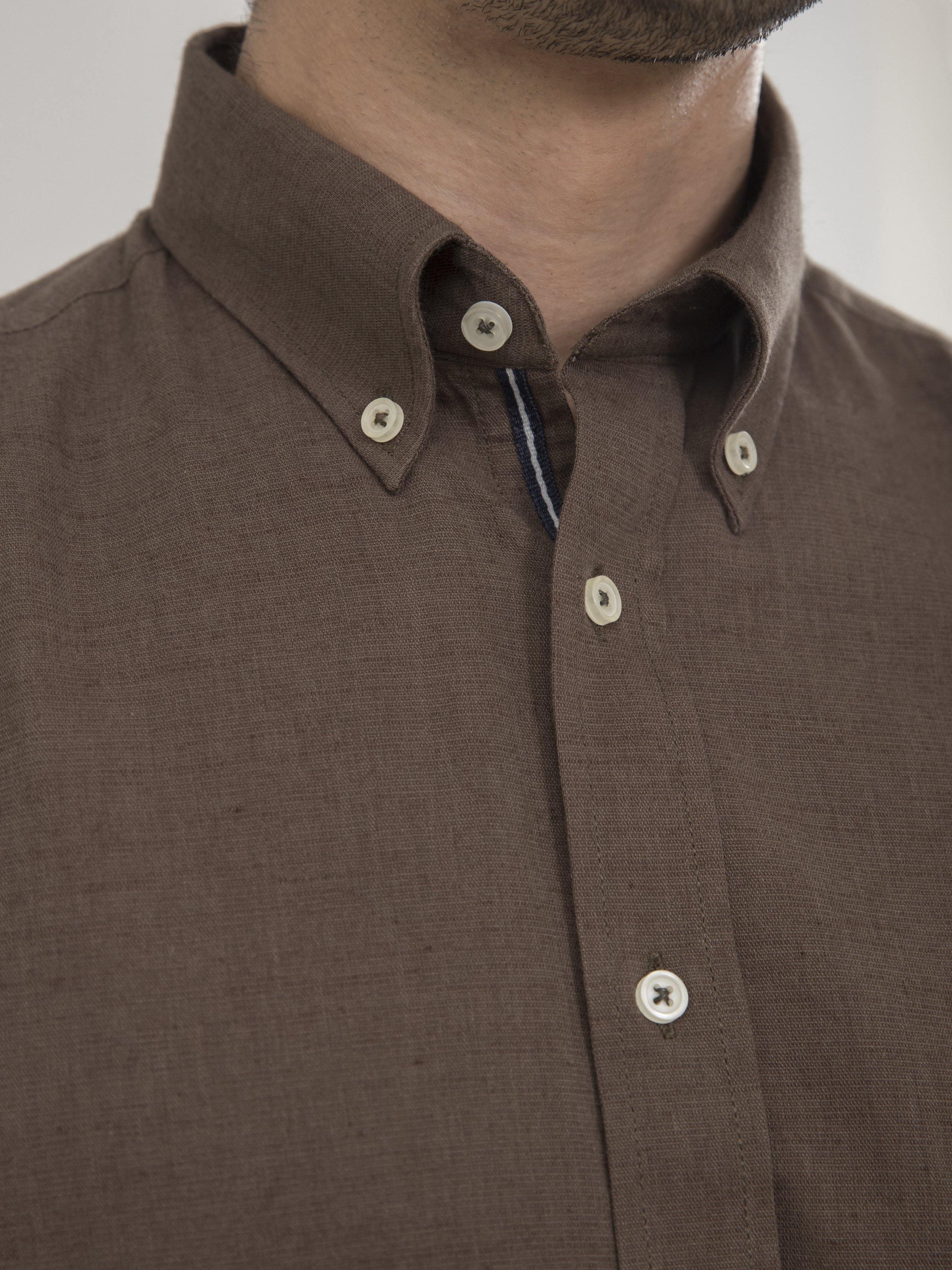 SMART SHIRT FULL SLEEVE GREEN KHAKI at Charcoal Clothing