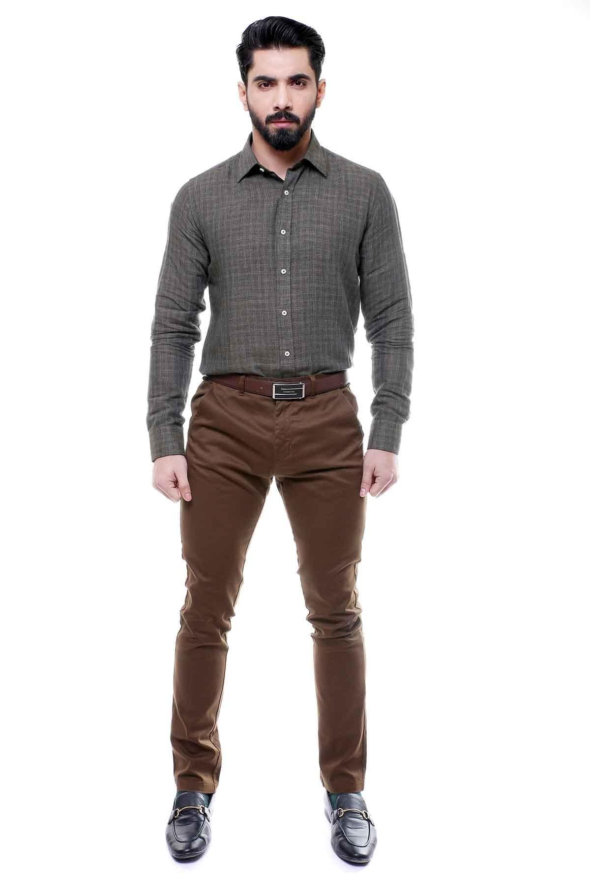 SMART SHIRT FULL SLEEVE GREEN at Charcoal Clothing