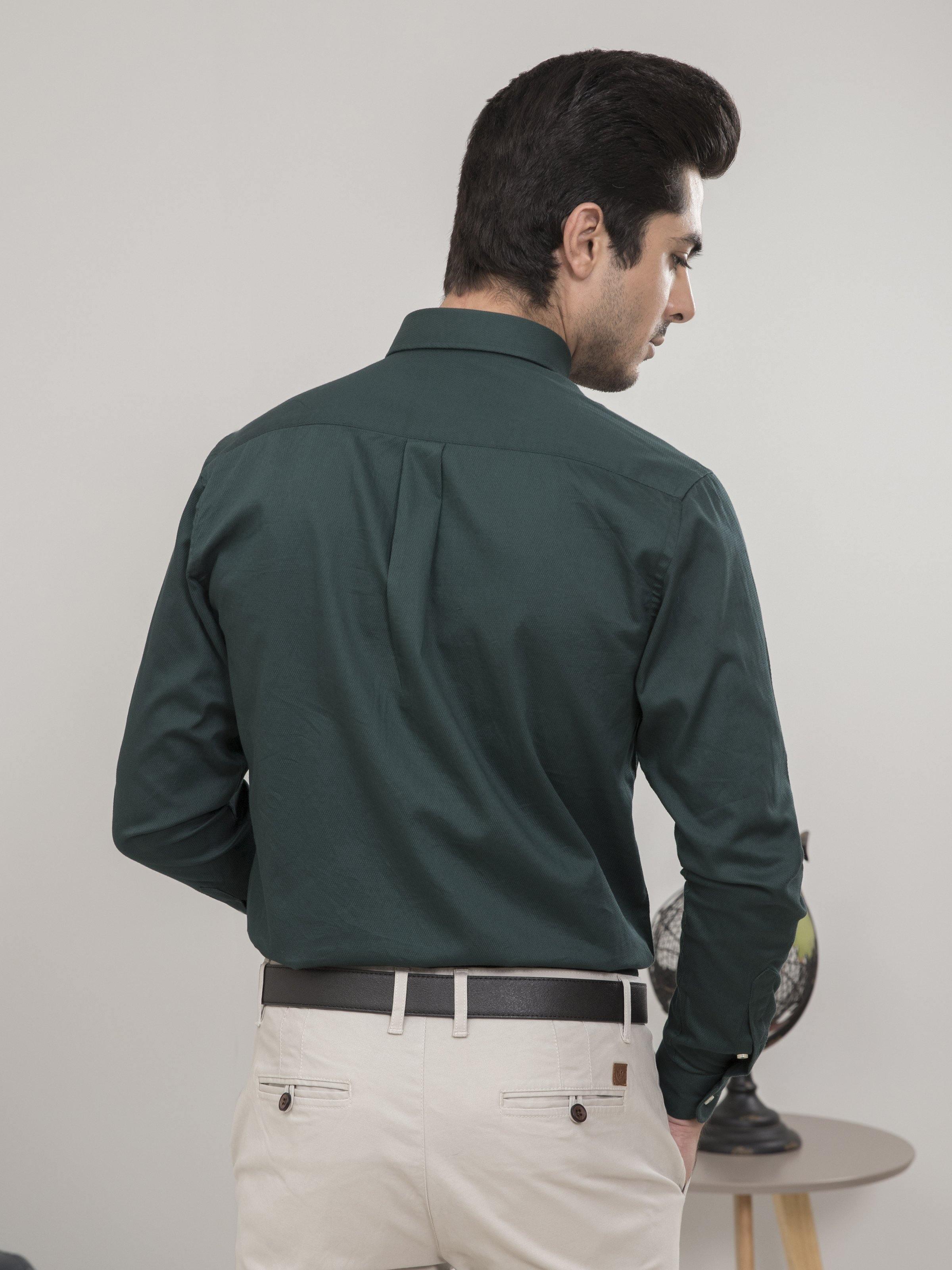 SMART SHIRT FULL SLEEVE GREEN at Charcoal Clothing
