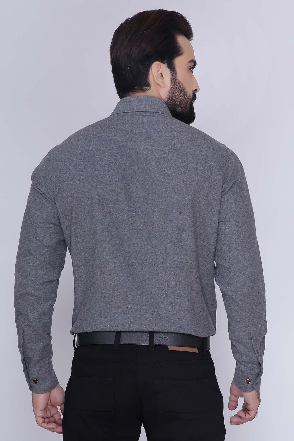 SMART SHIRT FULL SLEEVE GREY at Charcoal Clothing