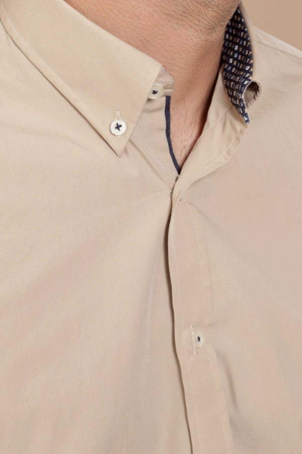 SMART SHIRT FULL SLEEVE LIGHT KHAKI at Charcoal Clothing