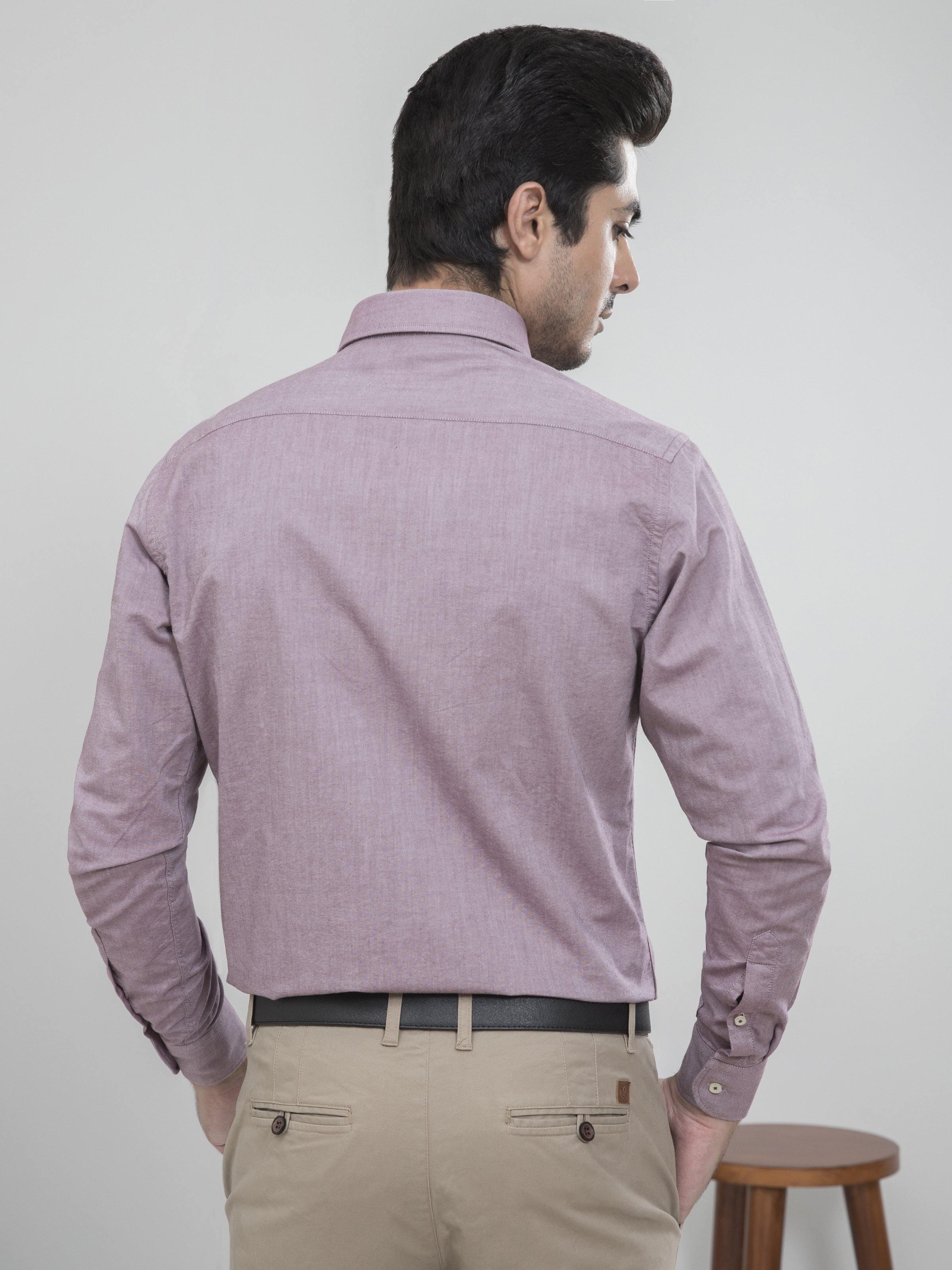 SMART SHIRT FULL SLEEVE MAHROON WHITE at Charcoal Clothing