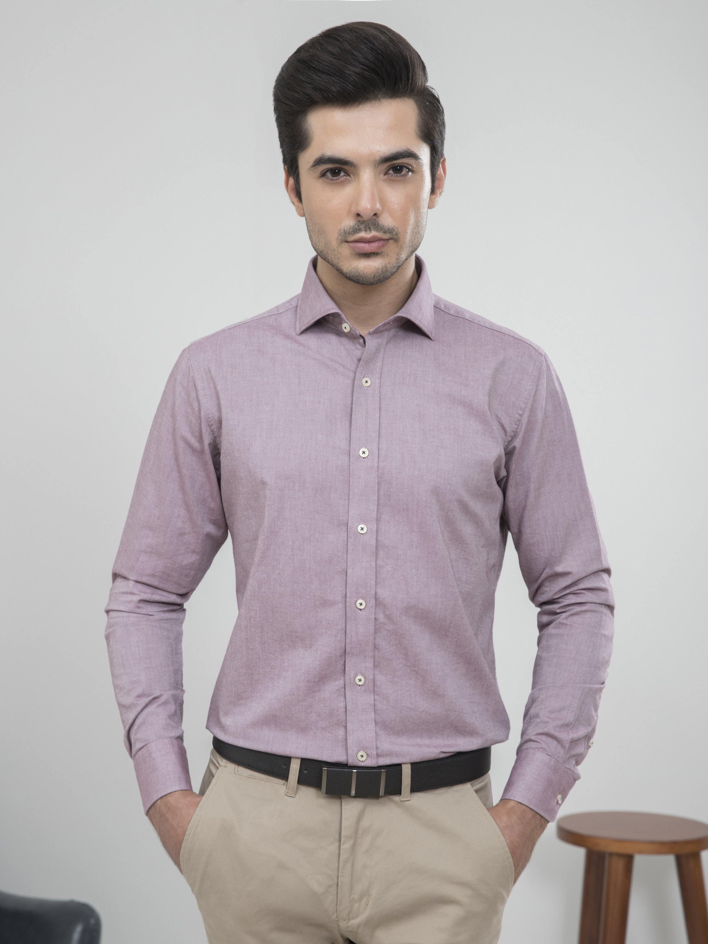 SMART SHIRT FULL SLEEVE MAHROON WHITE at Charcoal Clothing