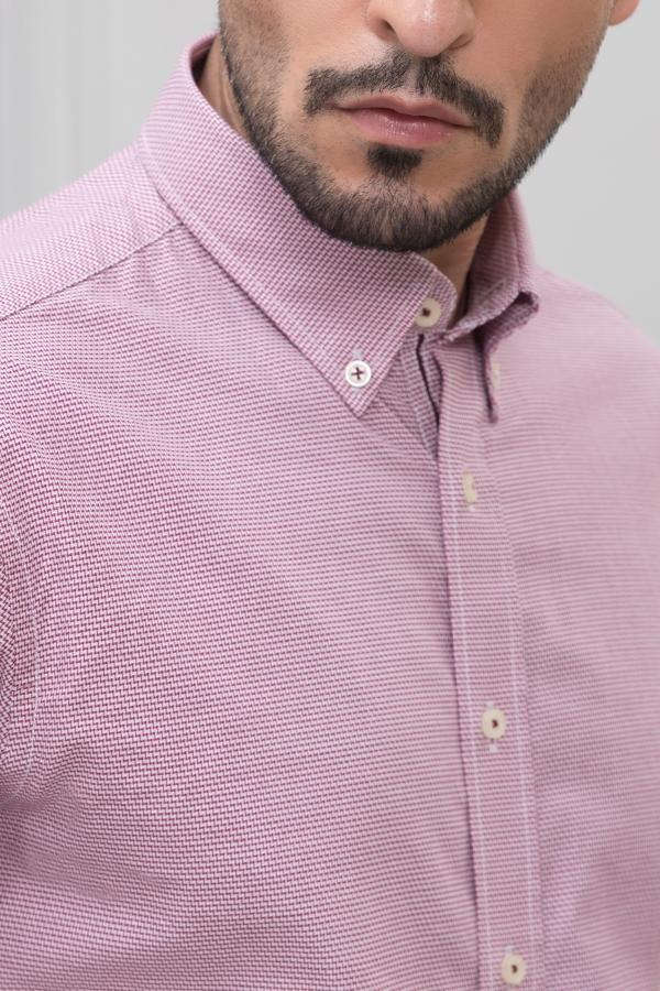 SMART SHIRT FULL SLEEVE MAROON WHITE at Charcoal Clothing