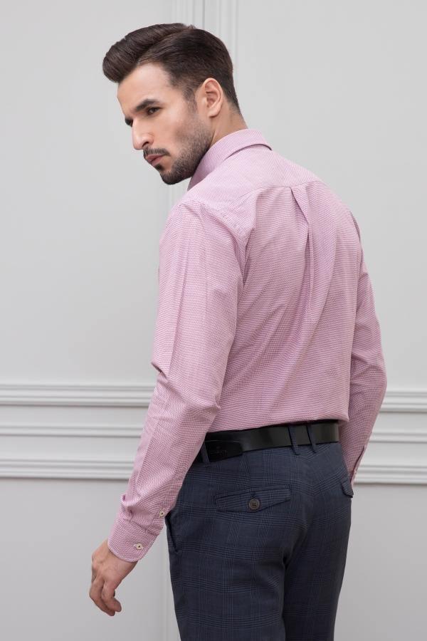 SMART SHIRT FULL SLEEVE MAROON WHITE at Charcoal Clothing