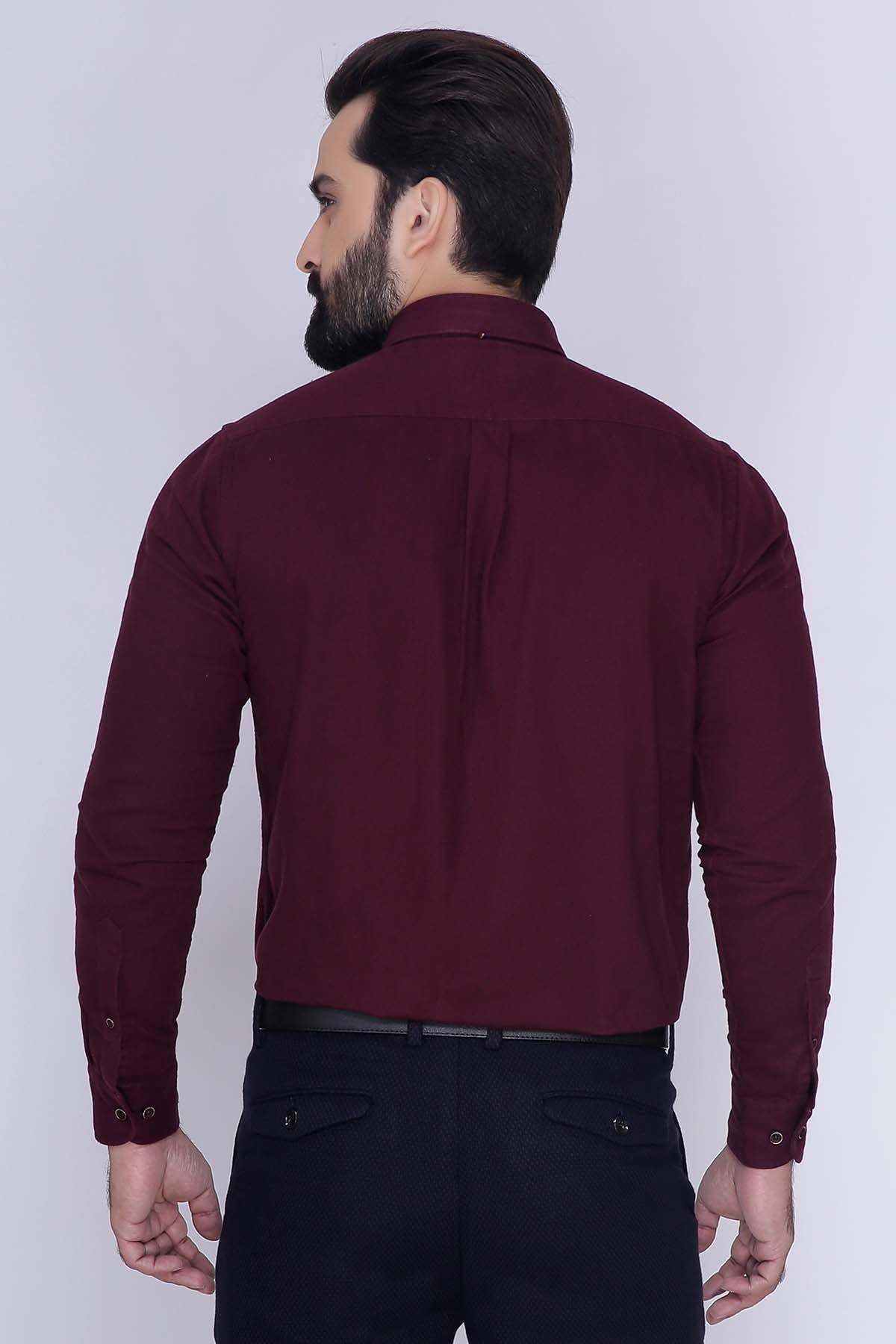 SMART SHIRT FULL SLEEVE MAROON at Charcoal Clothing