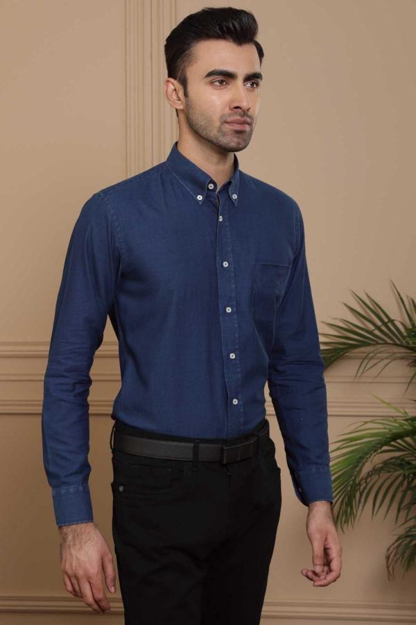 SMART SHIRT FULL SLEEVE NAVY at Charcoal Clothing
