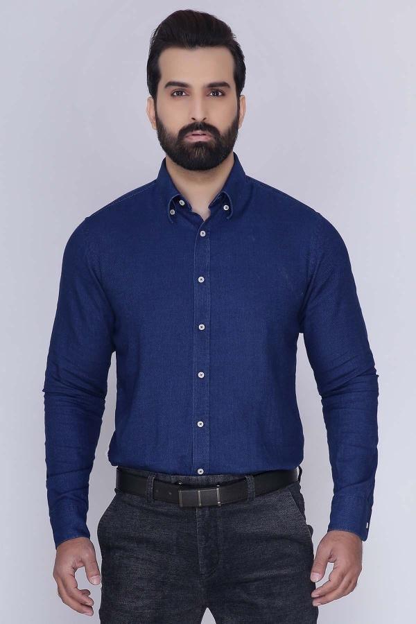 SMART SHIRT FULL SLEEVE NAVY at Charcoal Clothing