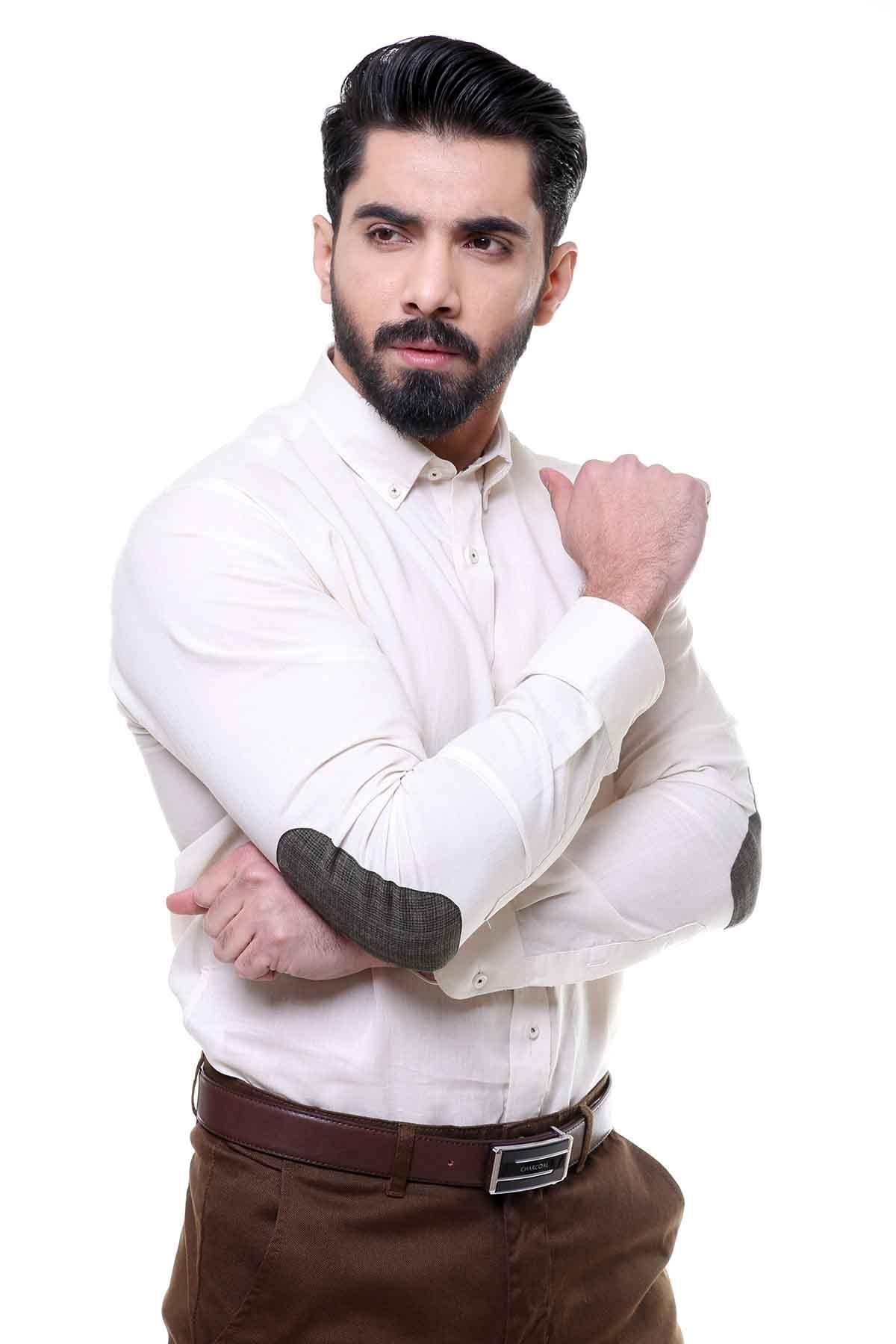 SMART SHIRT FULL SLEEVE OFF WHITE at Charcoal Clothing