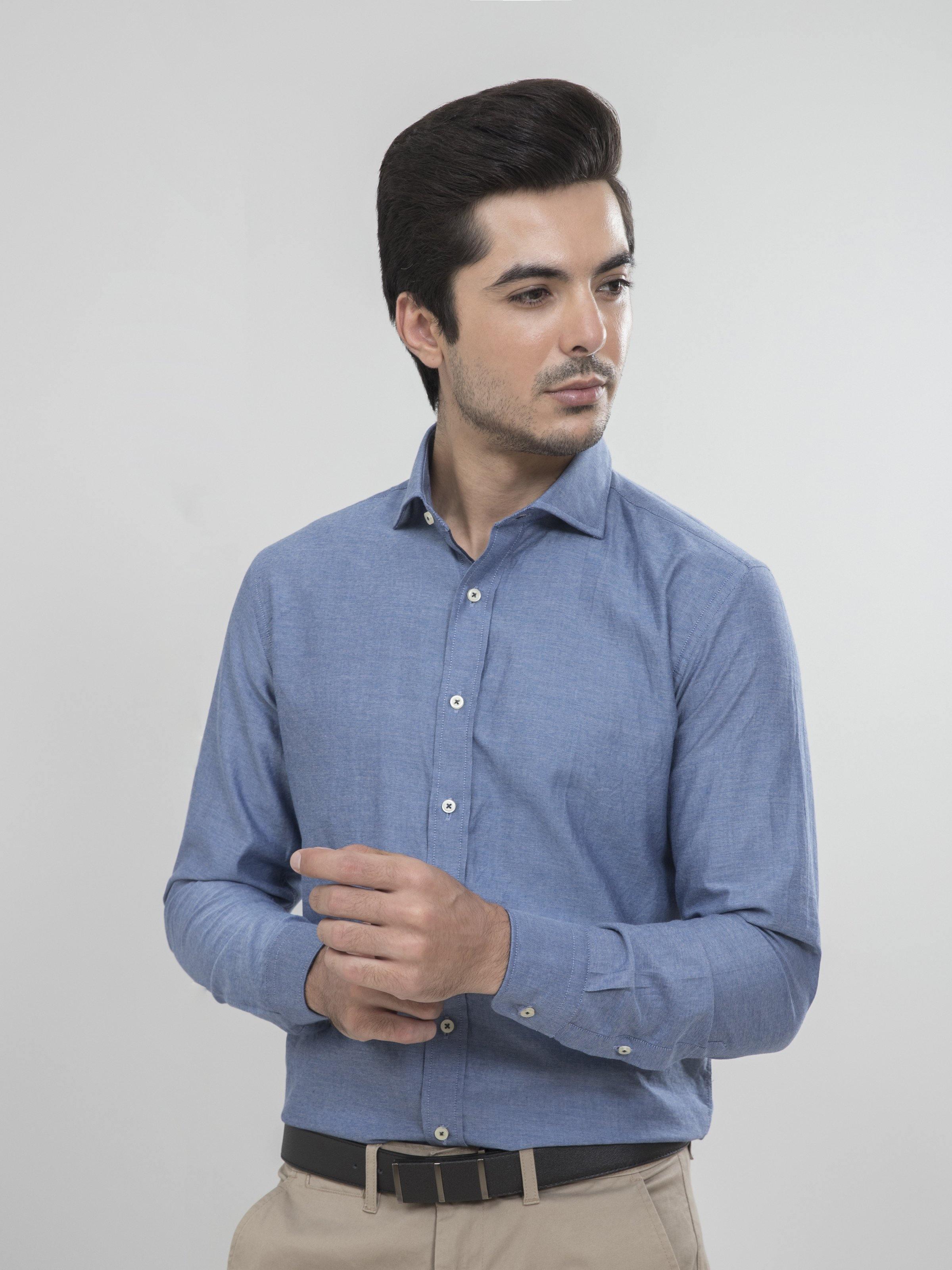 SMART SHIRT FULL SLEEVE SKY BLUE at Charcoal Clothing