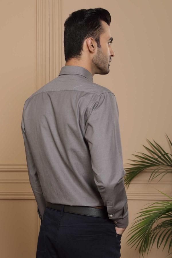 SMART SHIRT FULL SLEEVE SLIM FIT GREY at Charcoal Clothing