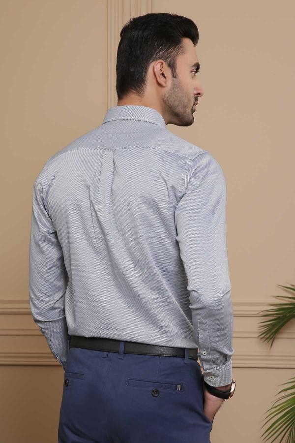 SMART SHIRT FULL SLEEVE SLIM FIT LIGHT GREY at Charcoal Clothing