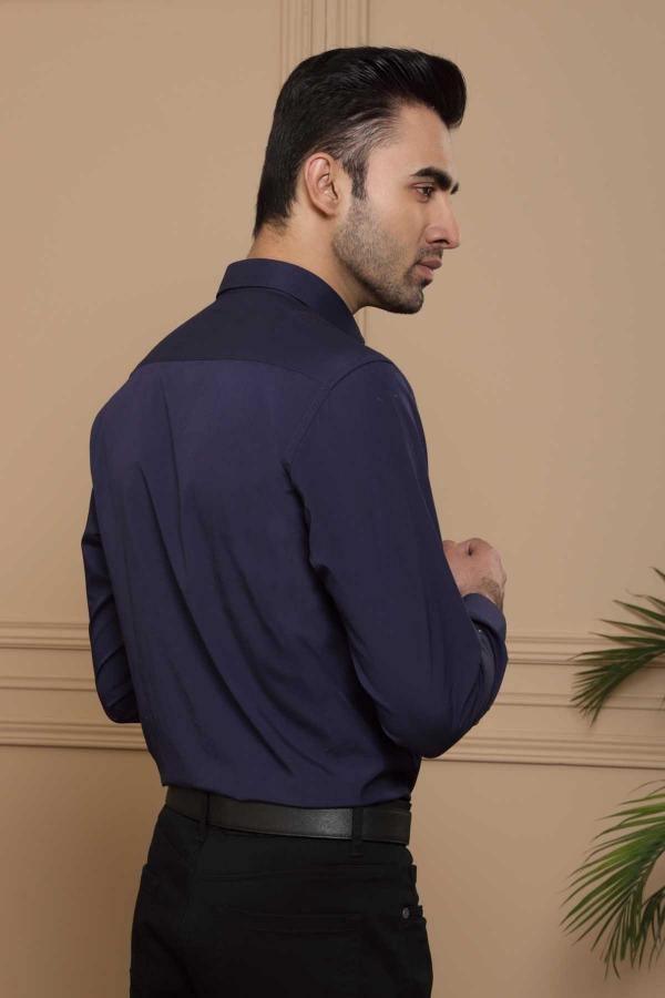SMART SHIRT FULL SLEEVE SLIM FIT NAVY at Charcoal Clothing