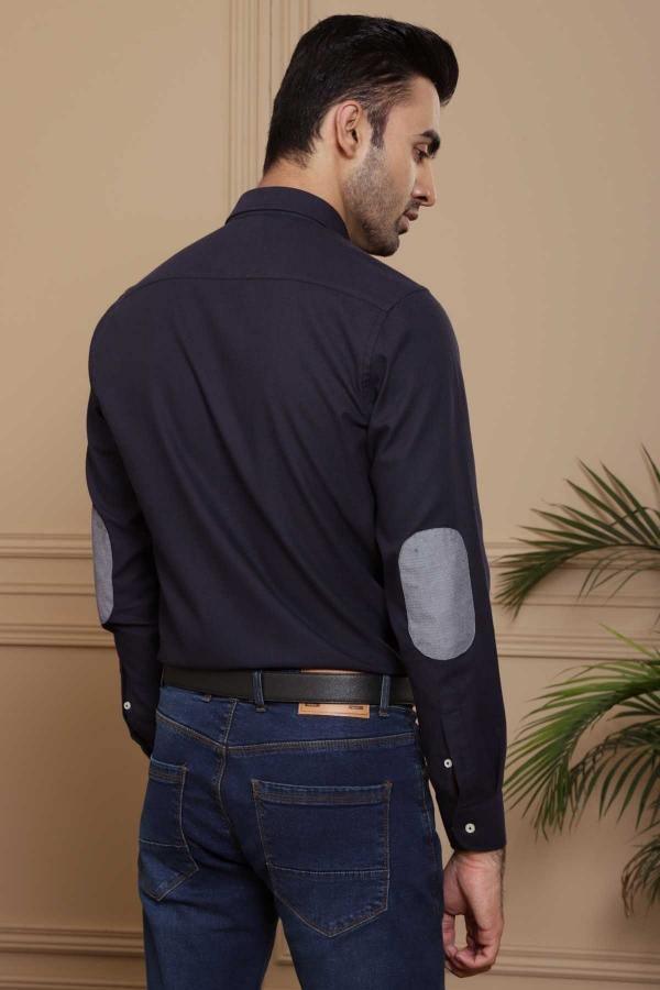 SMART SHIRT FULL SLEEVE SLIM FIT NAVY at Charcoal Clothing