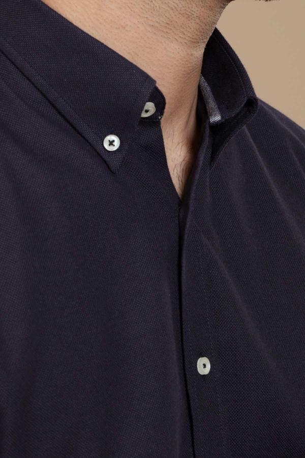 SMART SHIRT FULL SLEEVE SLIM FIT NAVY at Charcoal Clothing