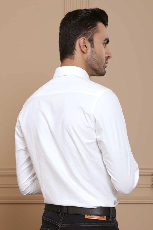 SMART SHIRT FULL SLEEVE SLIM FIT SKY WHITE at Charcoal Clothing