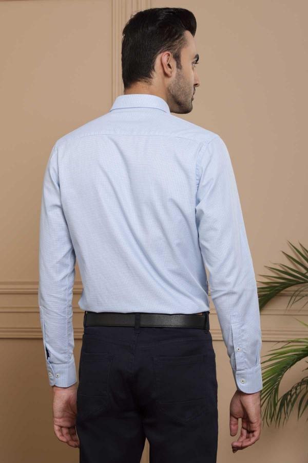 SMART SHIRT FULL SLEEVE SLIM FIT SKY WHITE at Charcoal Clothing