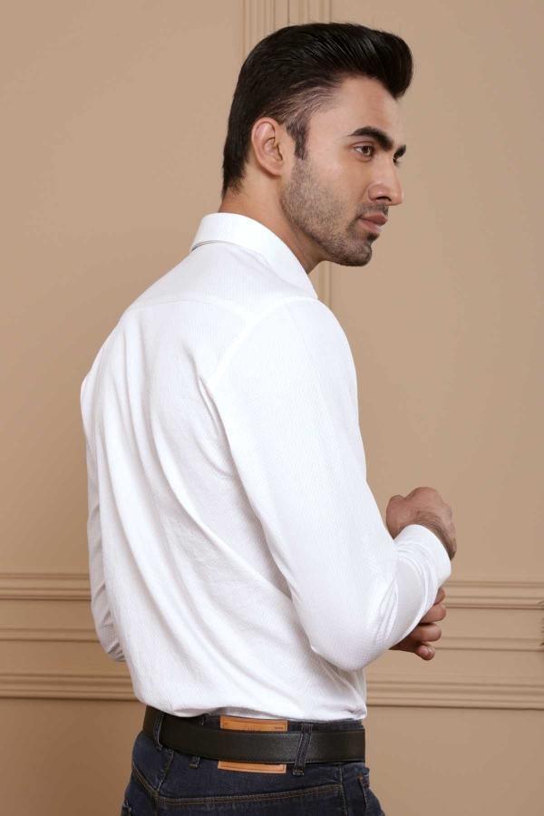 SMART SHIRT FULL SLEEVE SLIM FIT WHITE at Charcoal Clothing