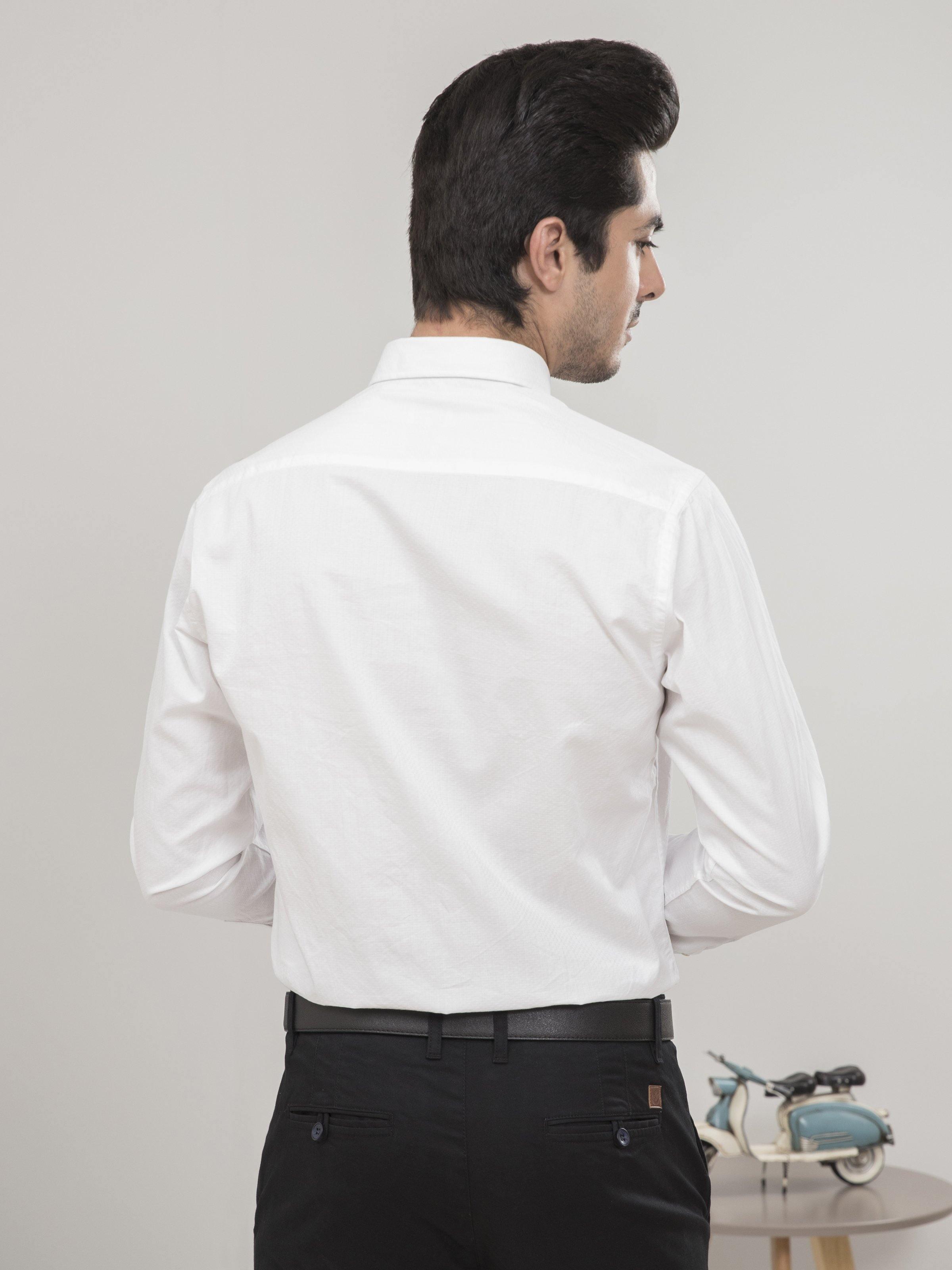 SMART SHIRT FULL SLEEVE WHITE at Charcoal Clothing